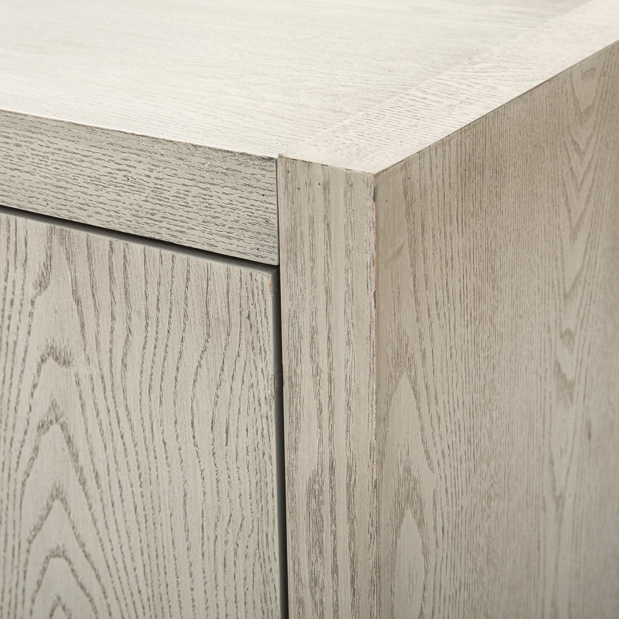 35" Tall MDF 4-door Accent Cabinet with 4 Metal handles and 4 Shelves