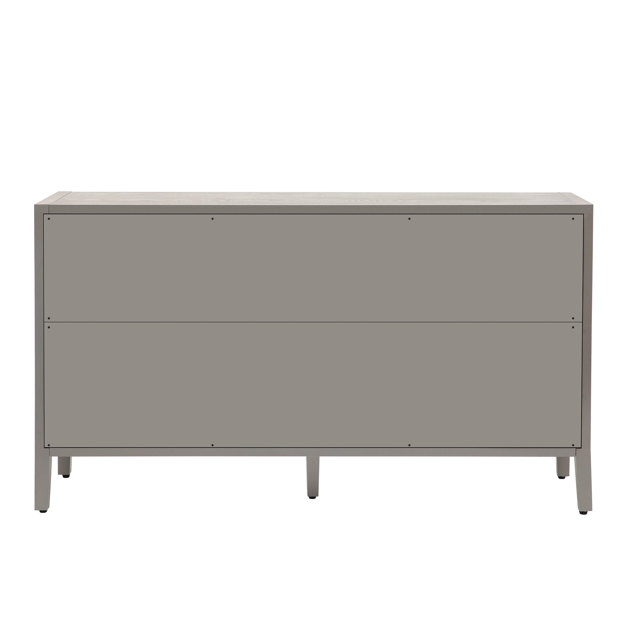 35" Tall MDF 4-door Accent Cabinet with 4 Metal handles and 4 Shelves