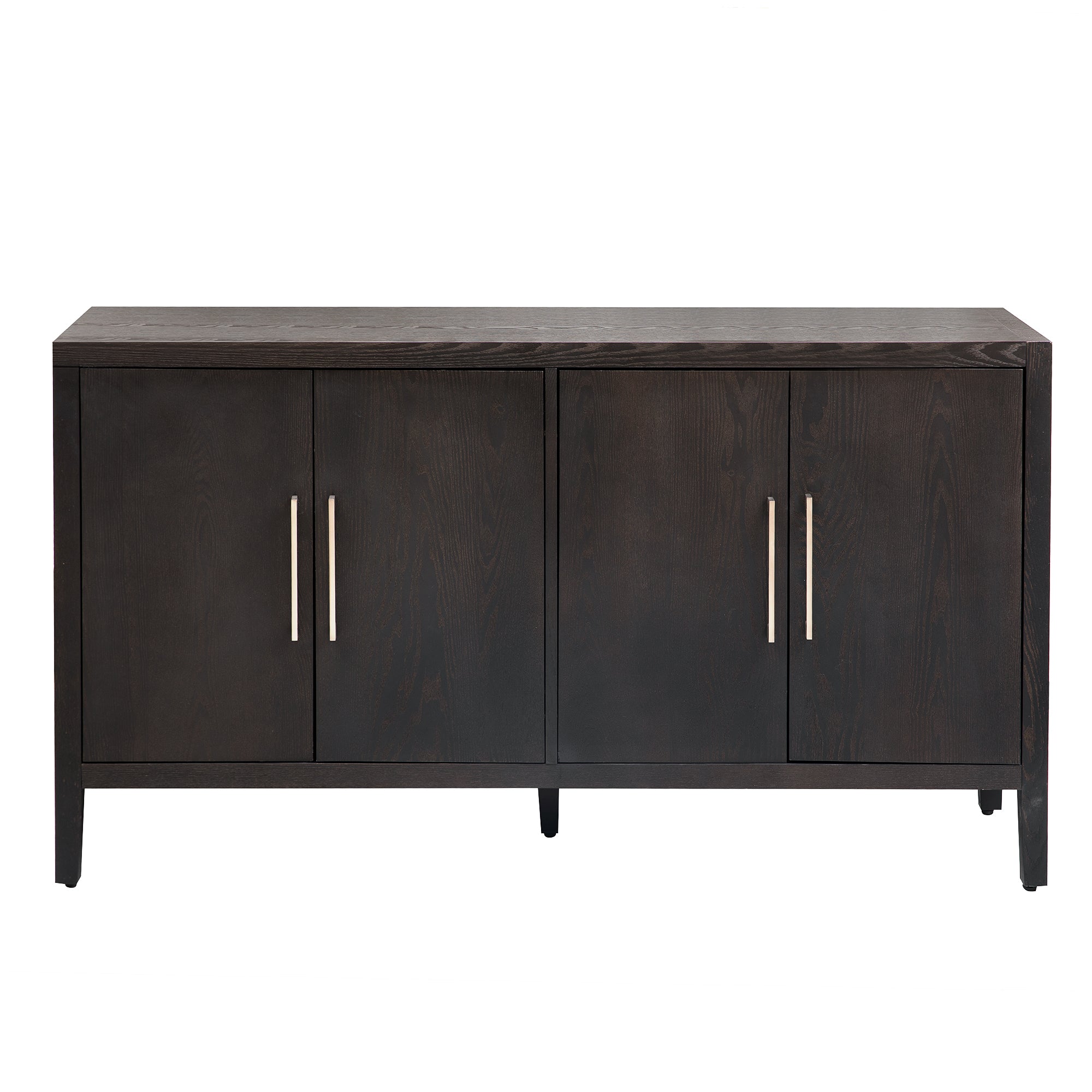 35" Tall MDF 4-door Accent Cabinet with 4 Metal handles and 4 Shelves