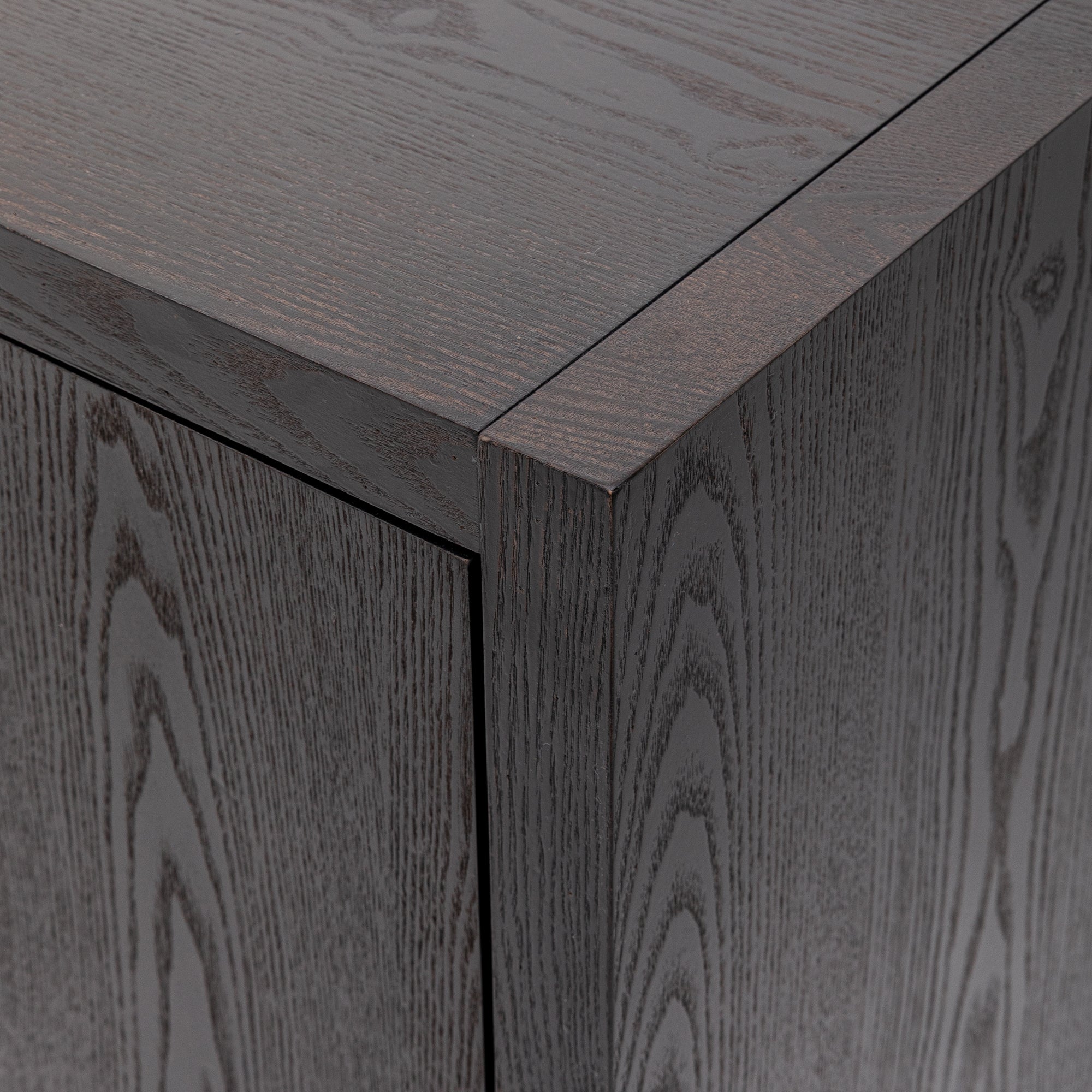 35" Tall MDF 4-door Accent Cabinet with 4 Metal handles and 4 Shelves