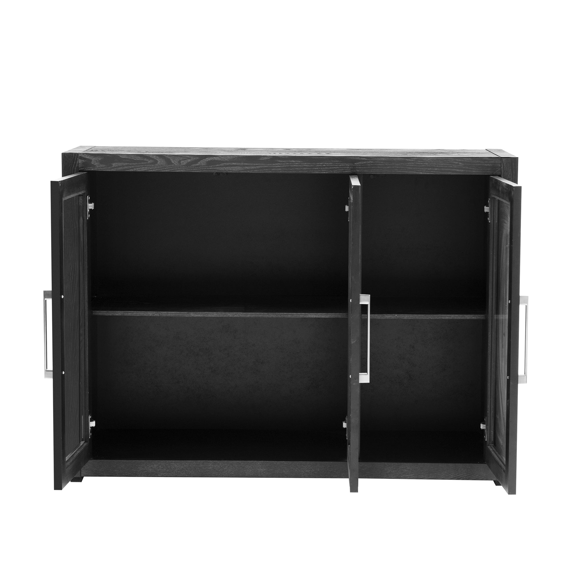 35" Tall MDF 3-door Accent Cabinet with Adjustable Shelf