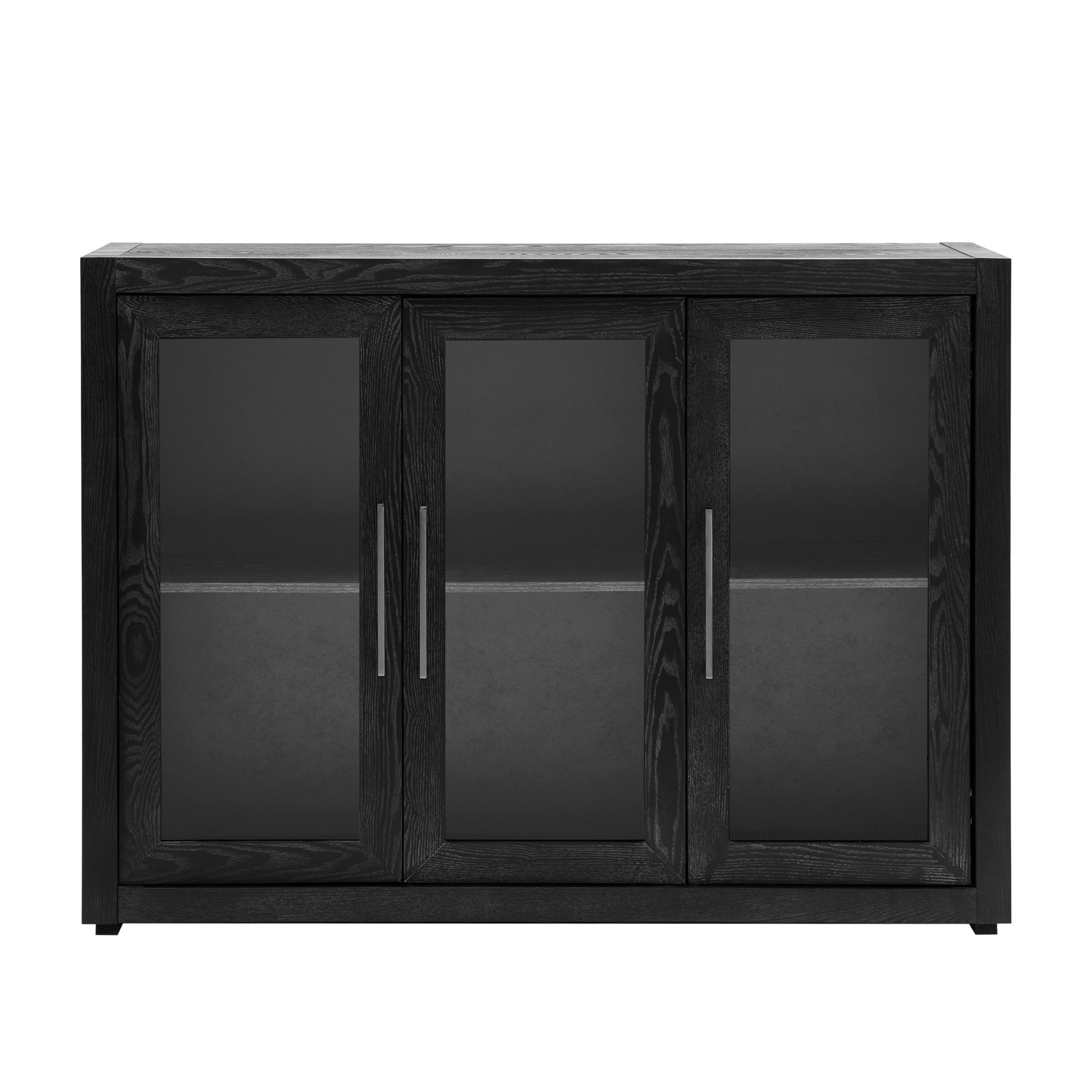 35" Tall MDF 3-door Accent Cabinet with Adjustable Shelf