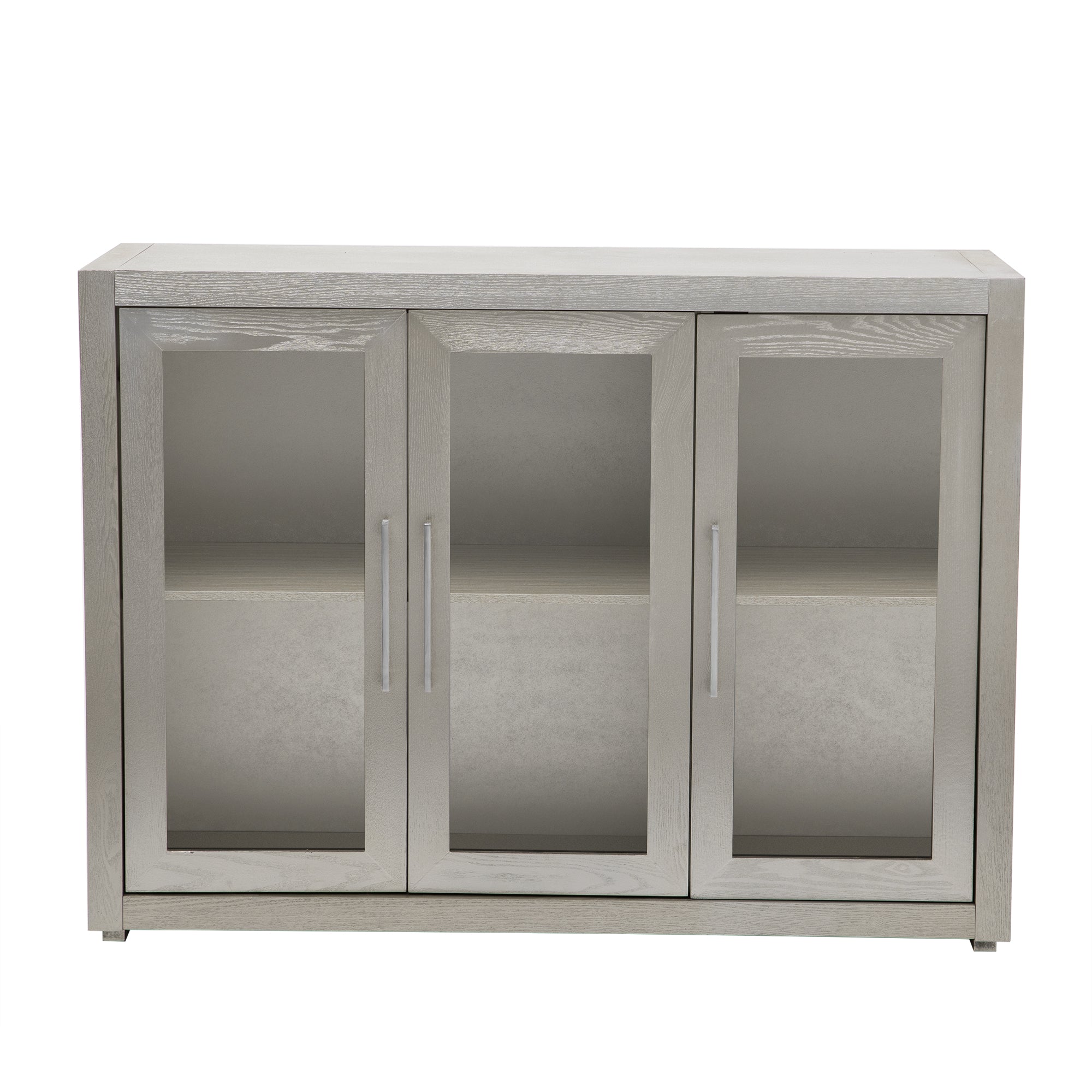 35" Tall MDF 3-door Accent Cabinet with Adjustable Shelf