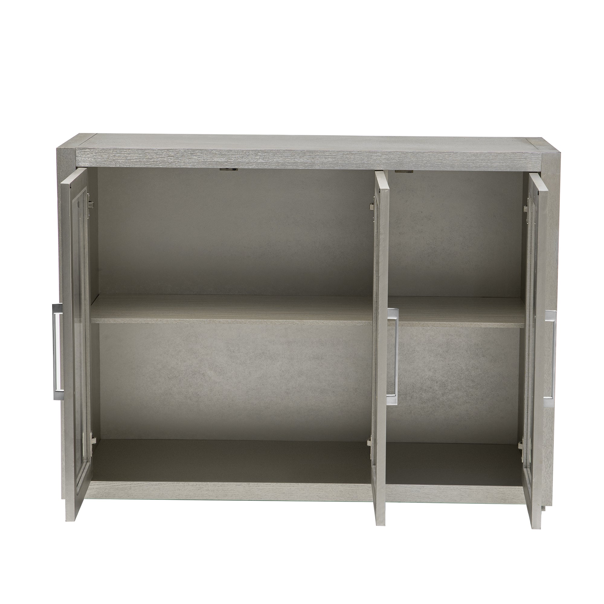 35" Tall MDF 3-door Accent Cabinet with Adjustable Shelf