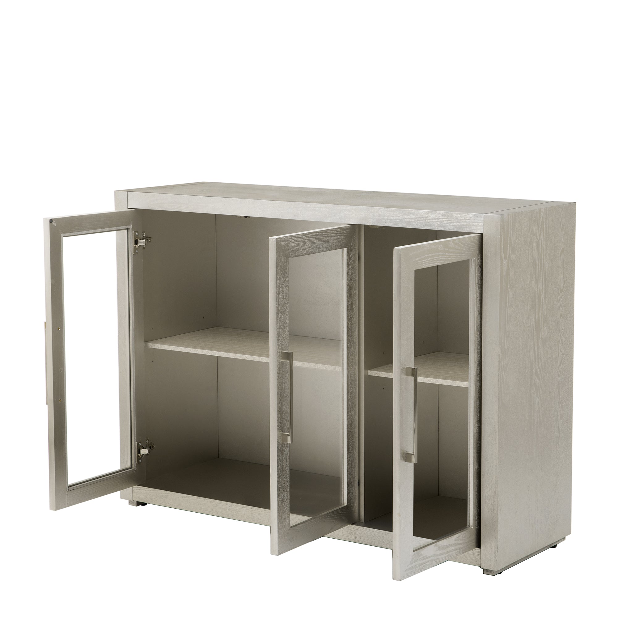 35" Tall MDF 3-door Accent Cabinet with Adjustable Shelf