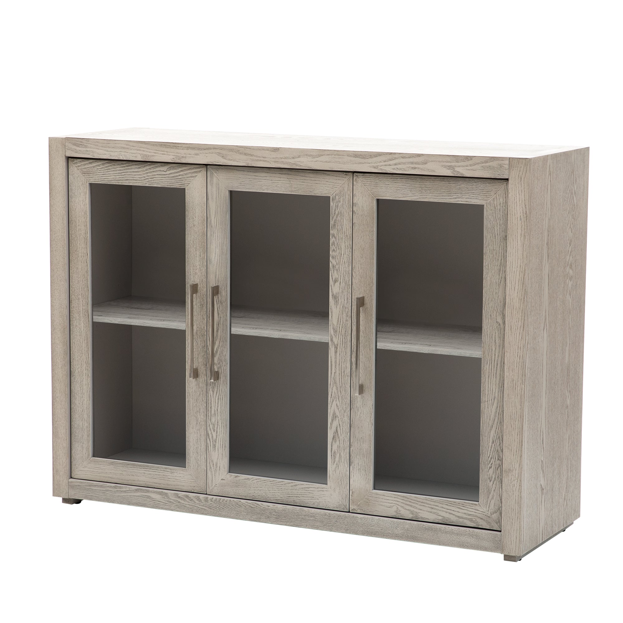 35" Tall MDF 3-door Accent Cabinet with Adjustable Shelf