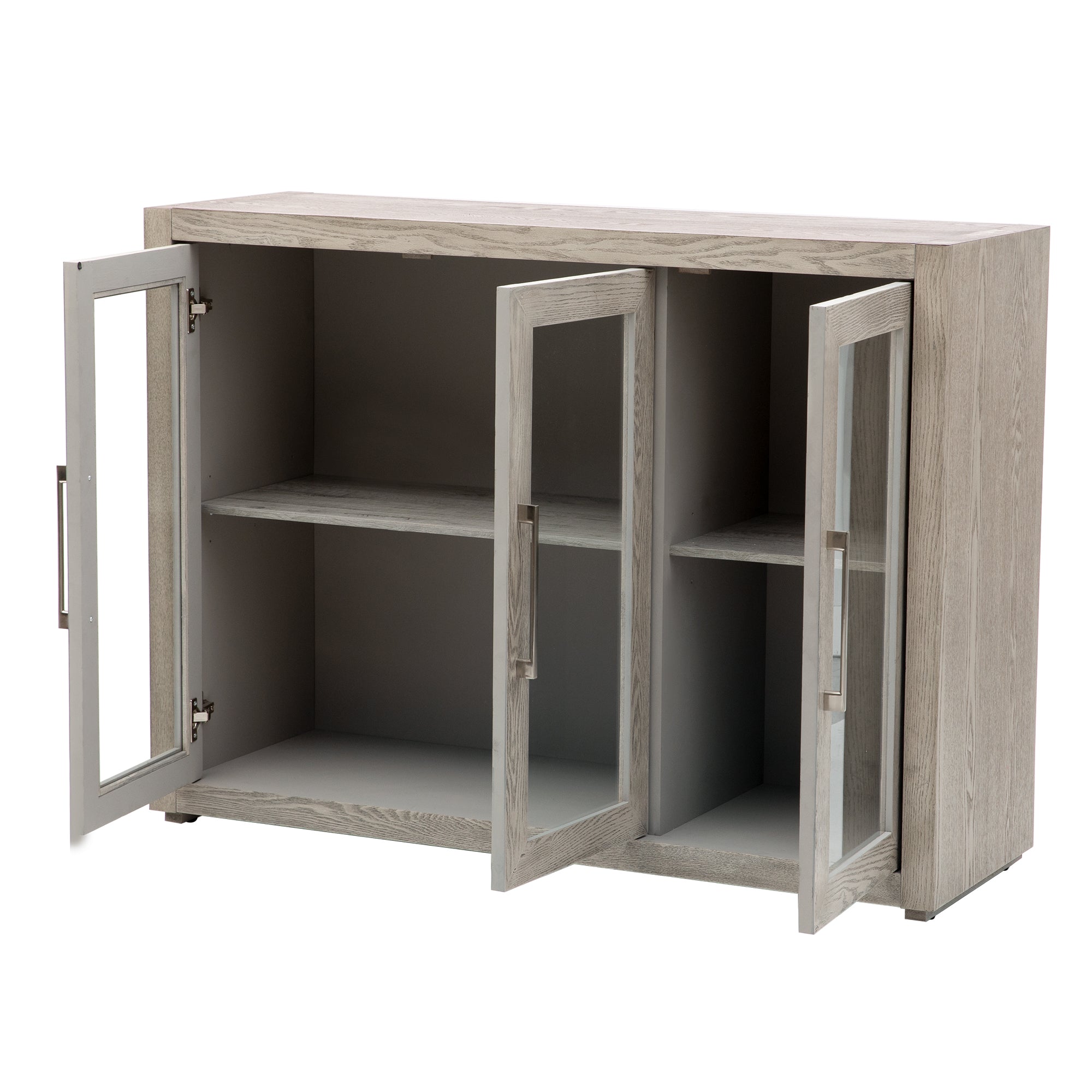 35" Tall MDF 3-door Accent Cabinet with Adjustable Shelf