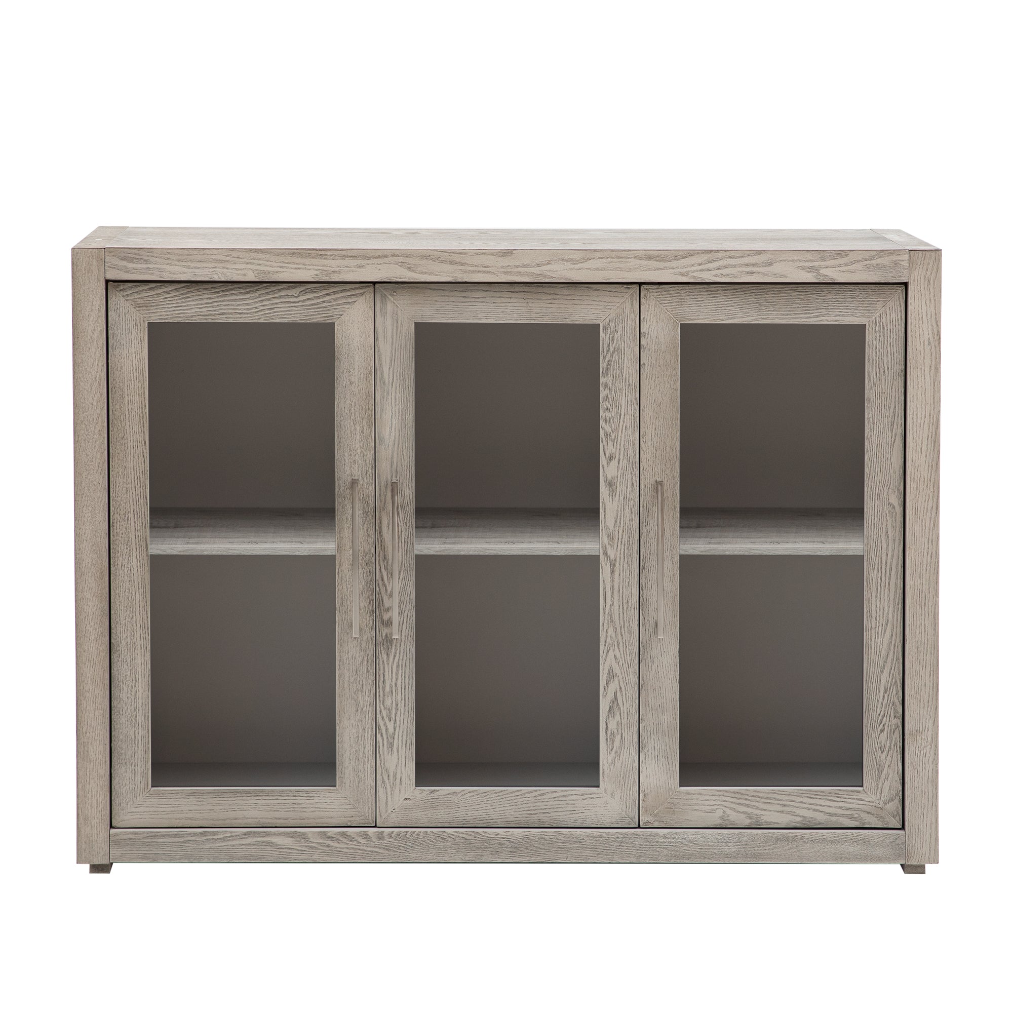 35" Tall MDF 3-door Accent Cabinet with Adjustable Shelf