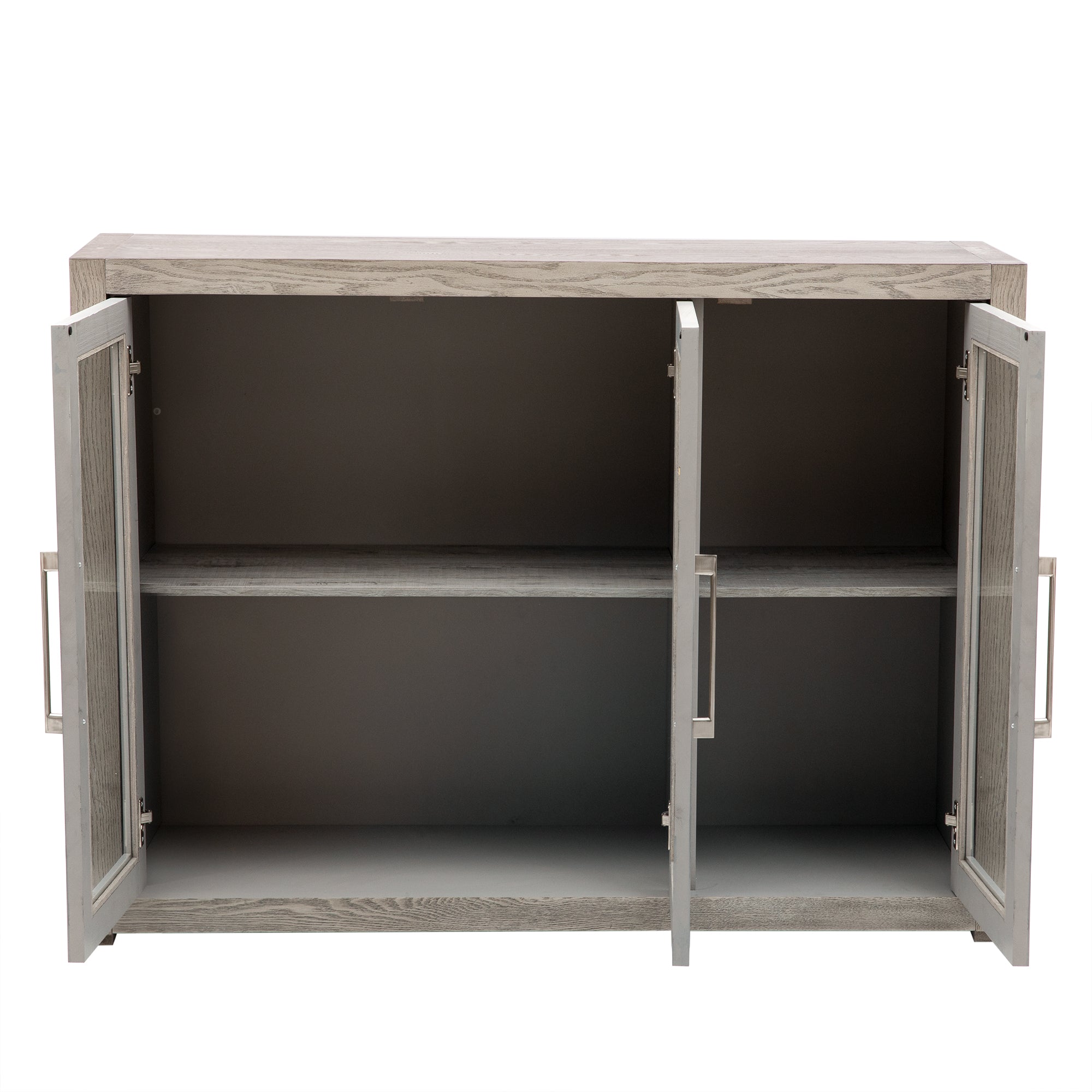 35" Tall MDF 3-door Accent Cabinet with Adjustable Shelf