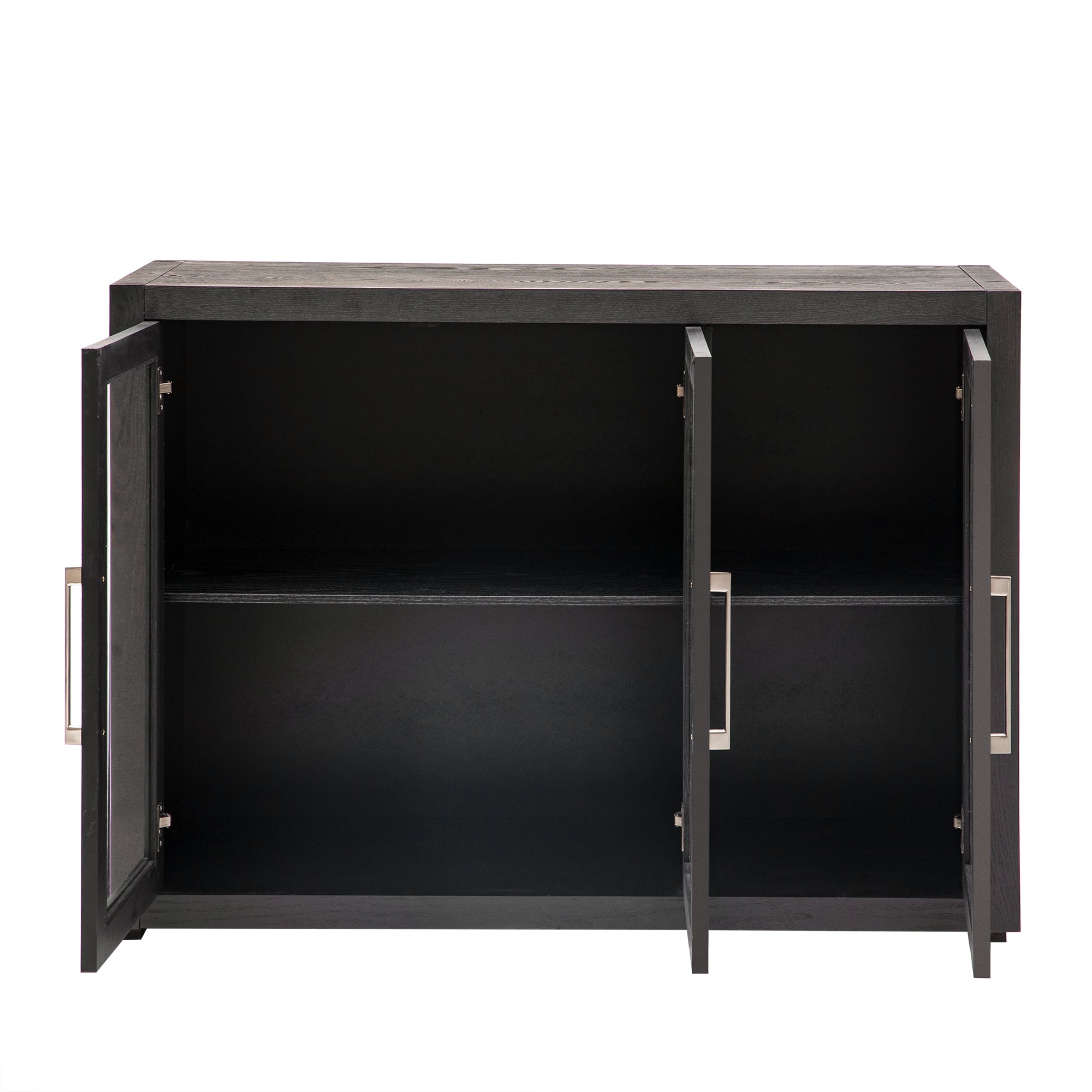 35" Tall MDF 3-door Accent Cabinet with Adjustable Shelf
