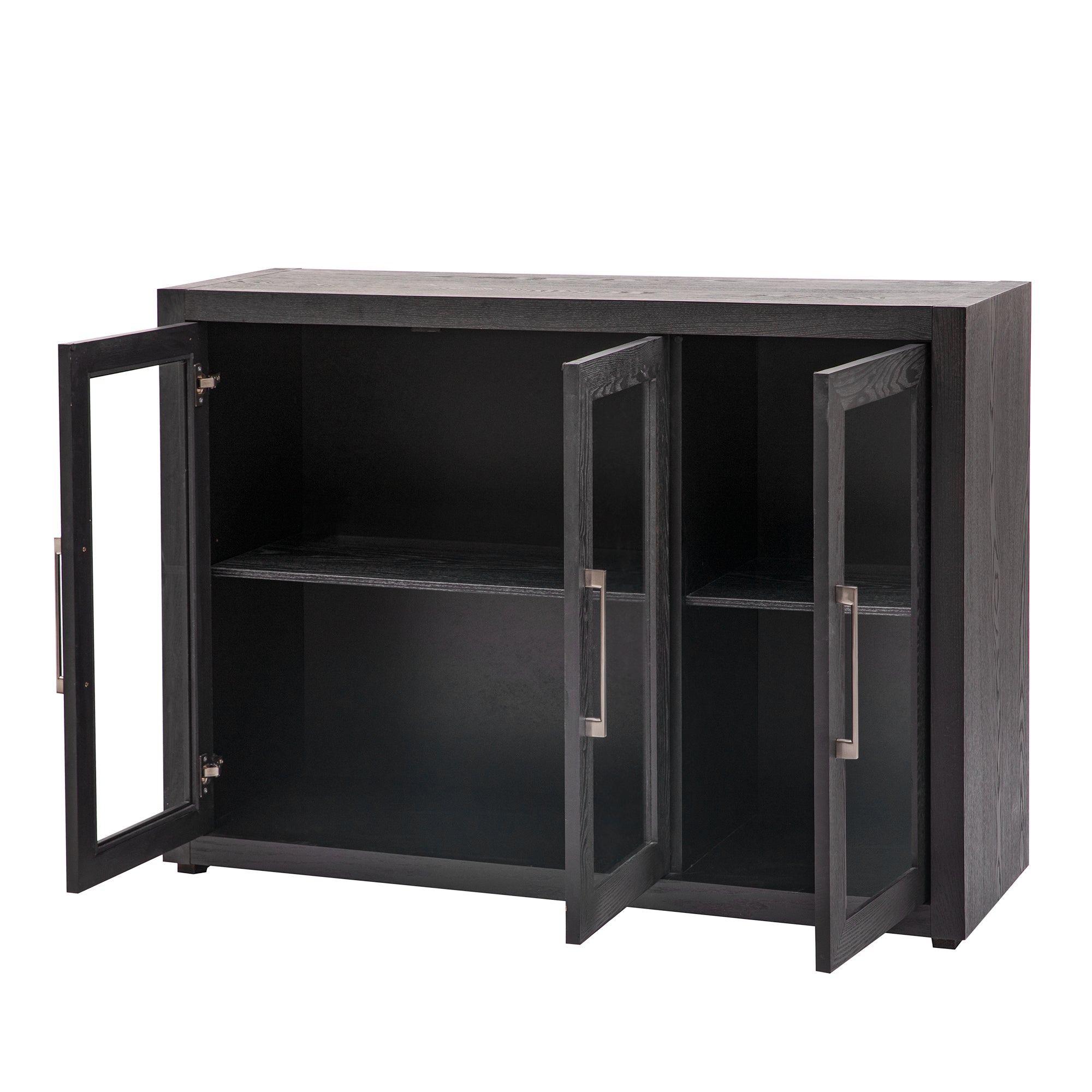 35" Tall MDF 3-door Accent Cabinet with Adjustable Shelf