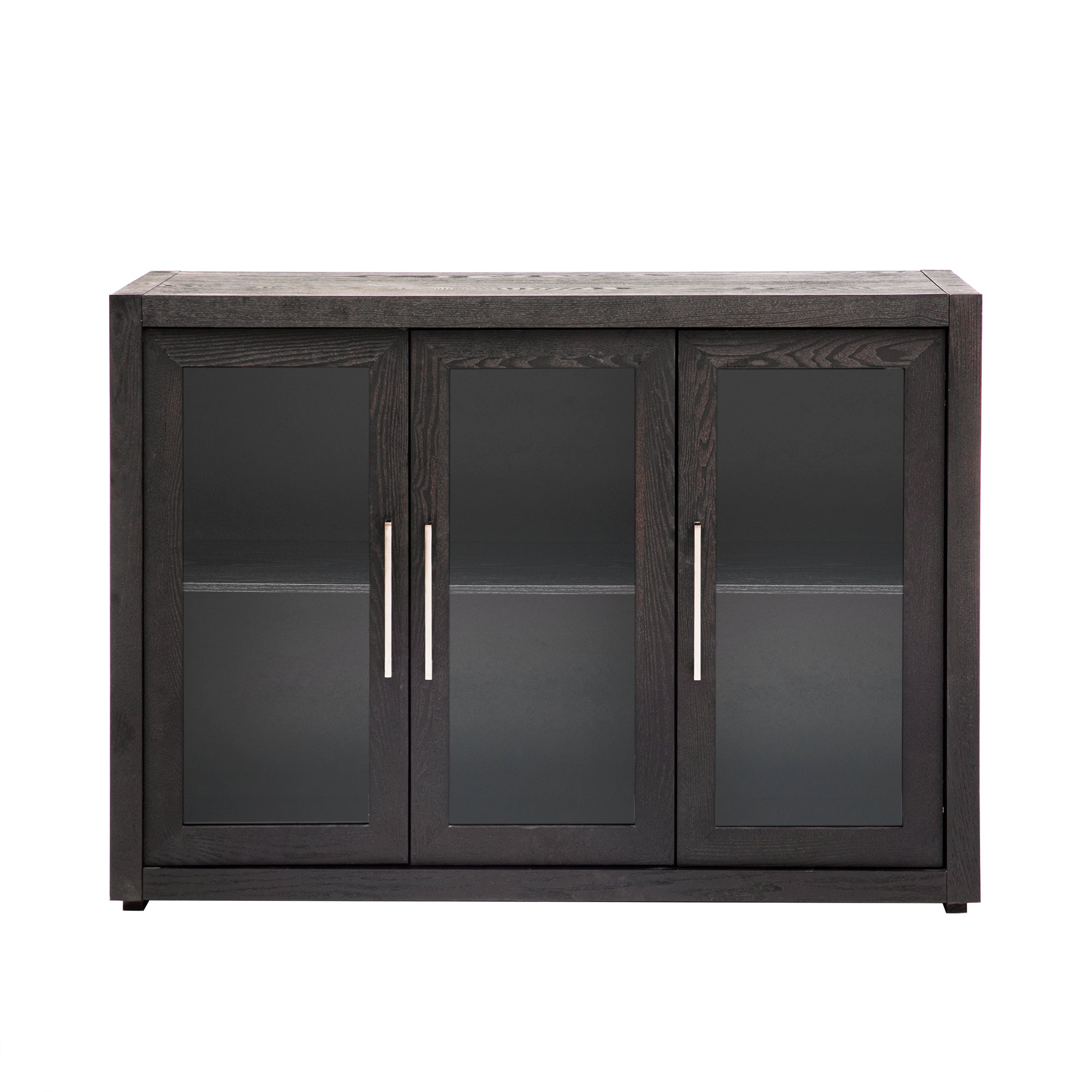 35" Tall MDF 3-door Accent Cabinet with Adjustable Shelf