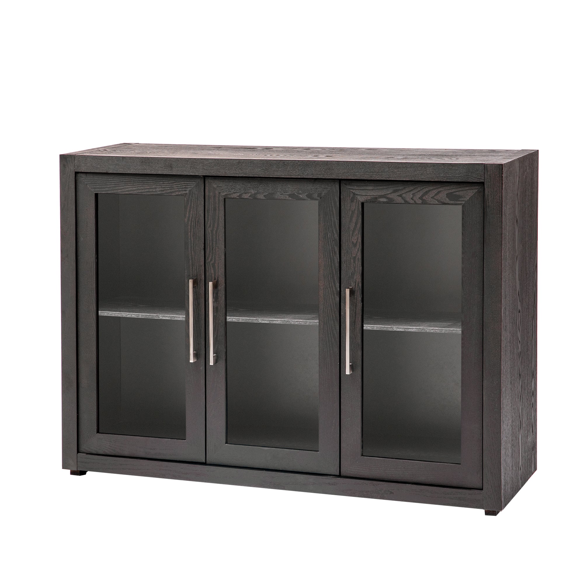 35" Tall MDF 3-door Accent Cabinet with Adjustable Shelf
