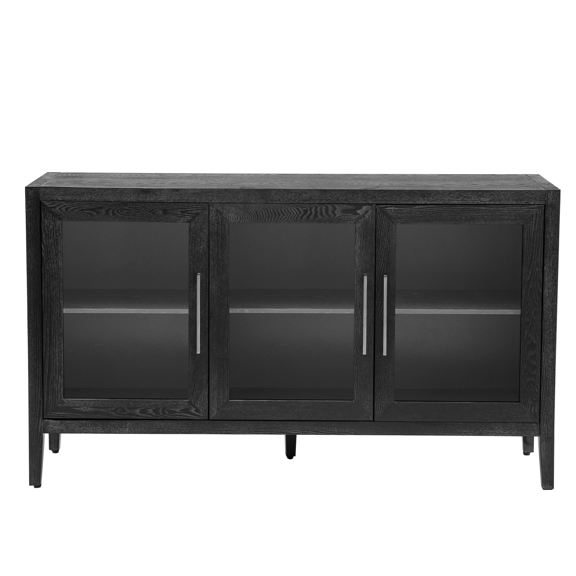 34" Tall MDF 3-door Accent Cabinet with Adjustable Shelf