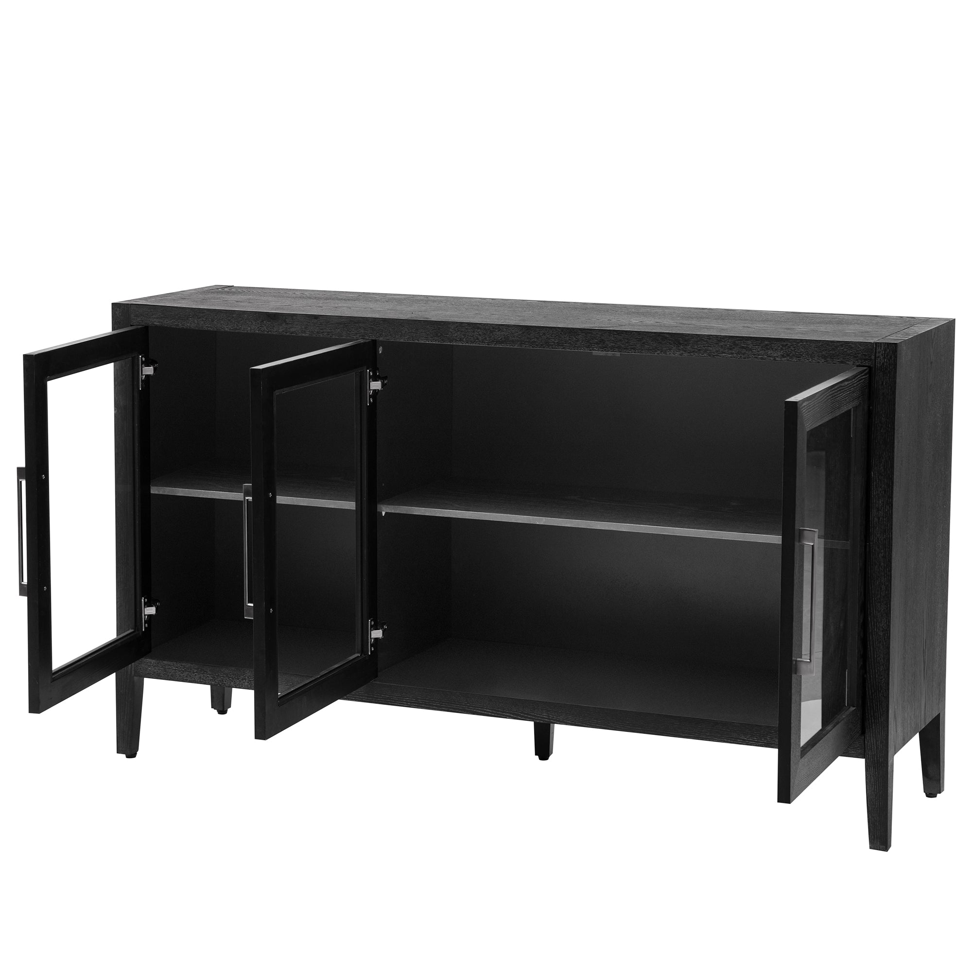 34" Tall MDF 3-door Accent Cabinet with Adjustable Shelf