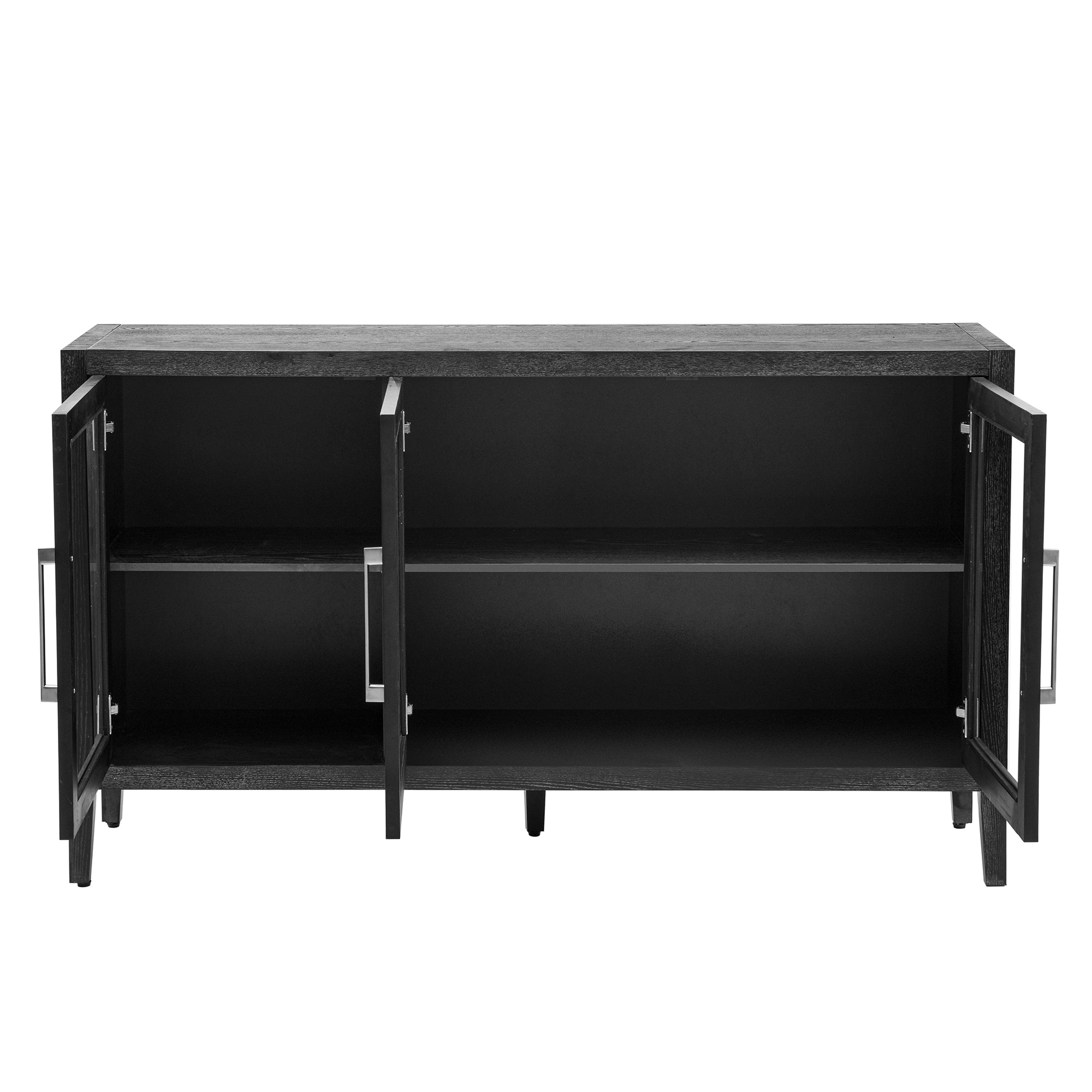 34" Tall MDF 3-door Accent Cabinet with Adjustable Shelf