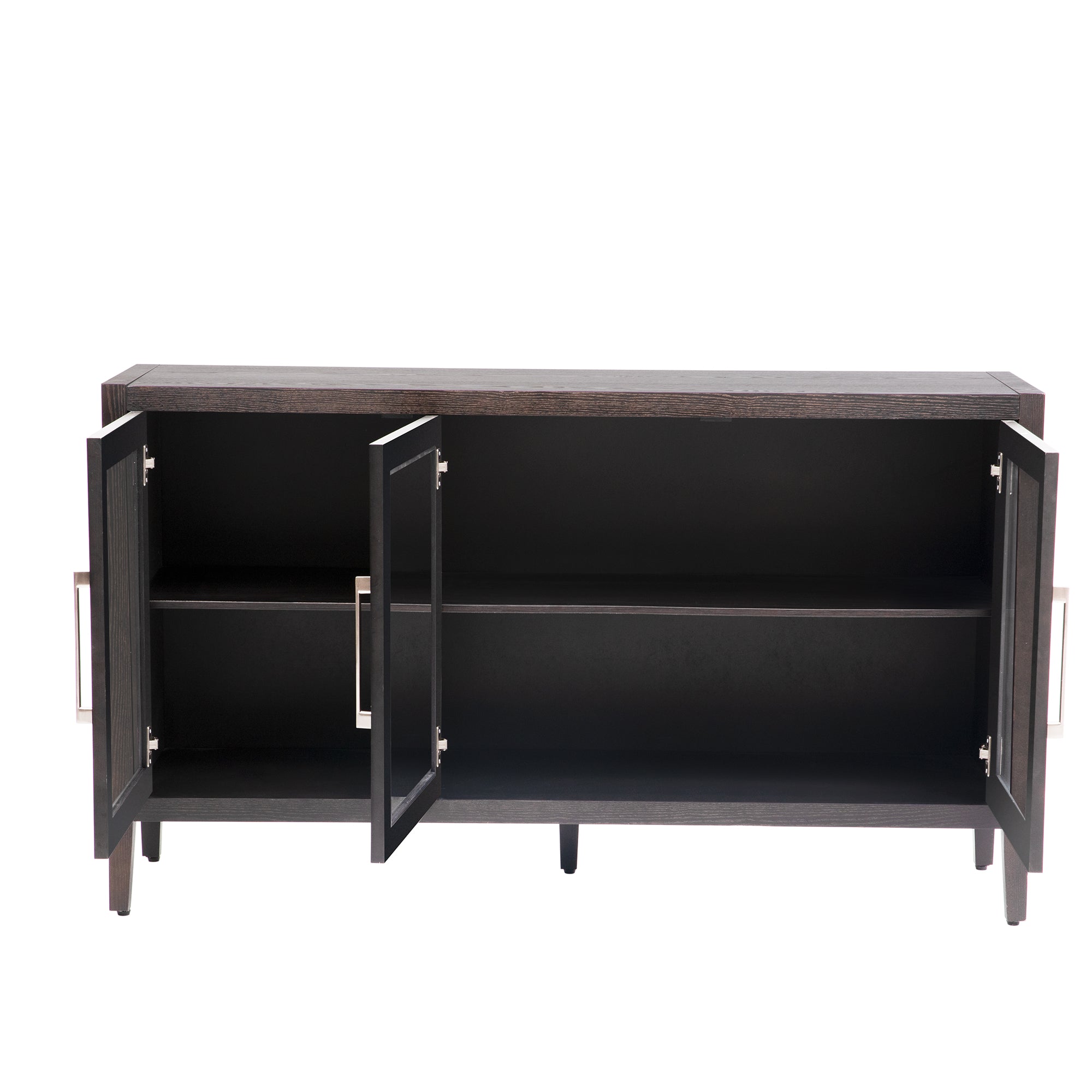 34" Tall MDF 3-door Accent Cabinet with Adjustable Shelf