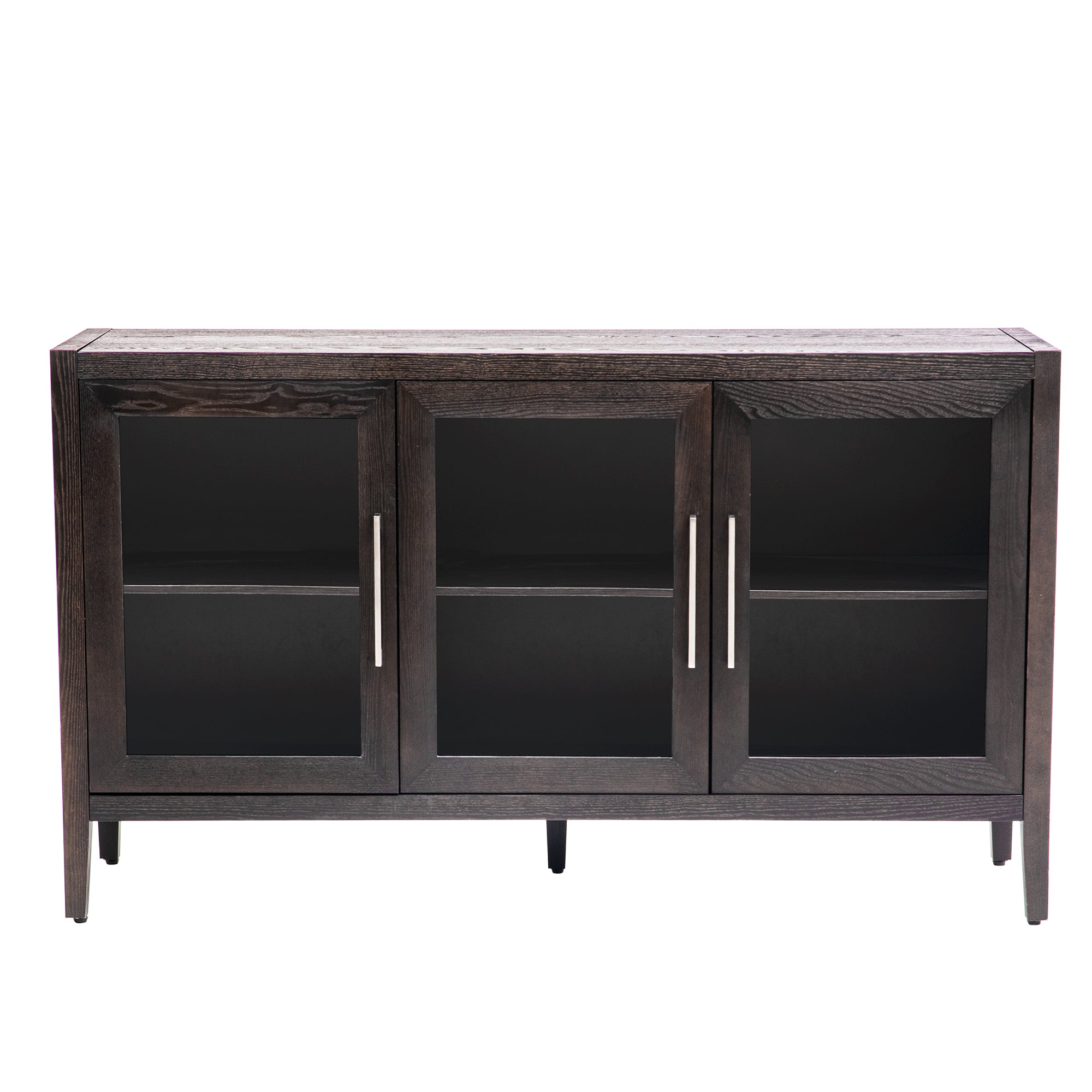 34" Tall MDF 3-door Accent Cabinet with Adjustable Shelf