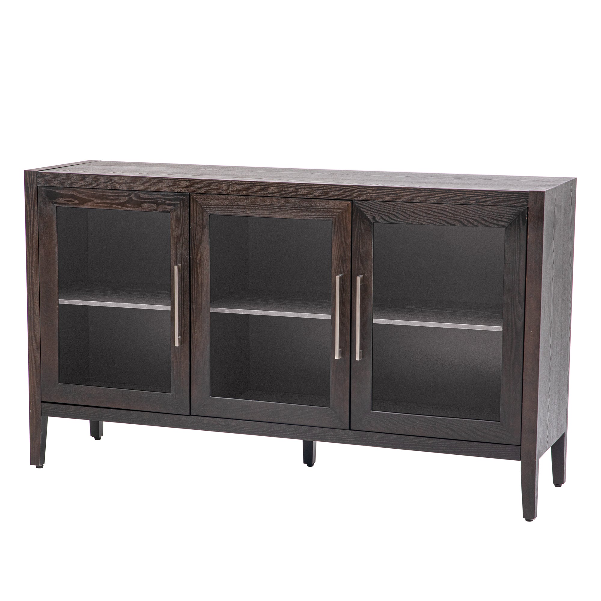 34" Tall MDF 3-door Accent Cabinet with Adjustable Shelf