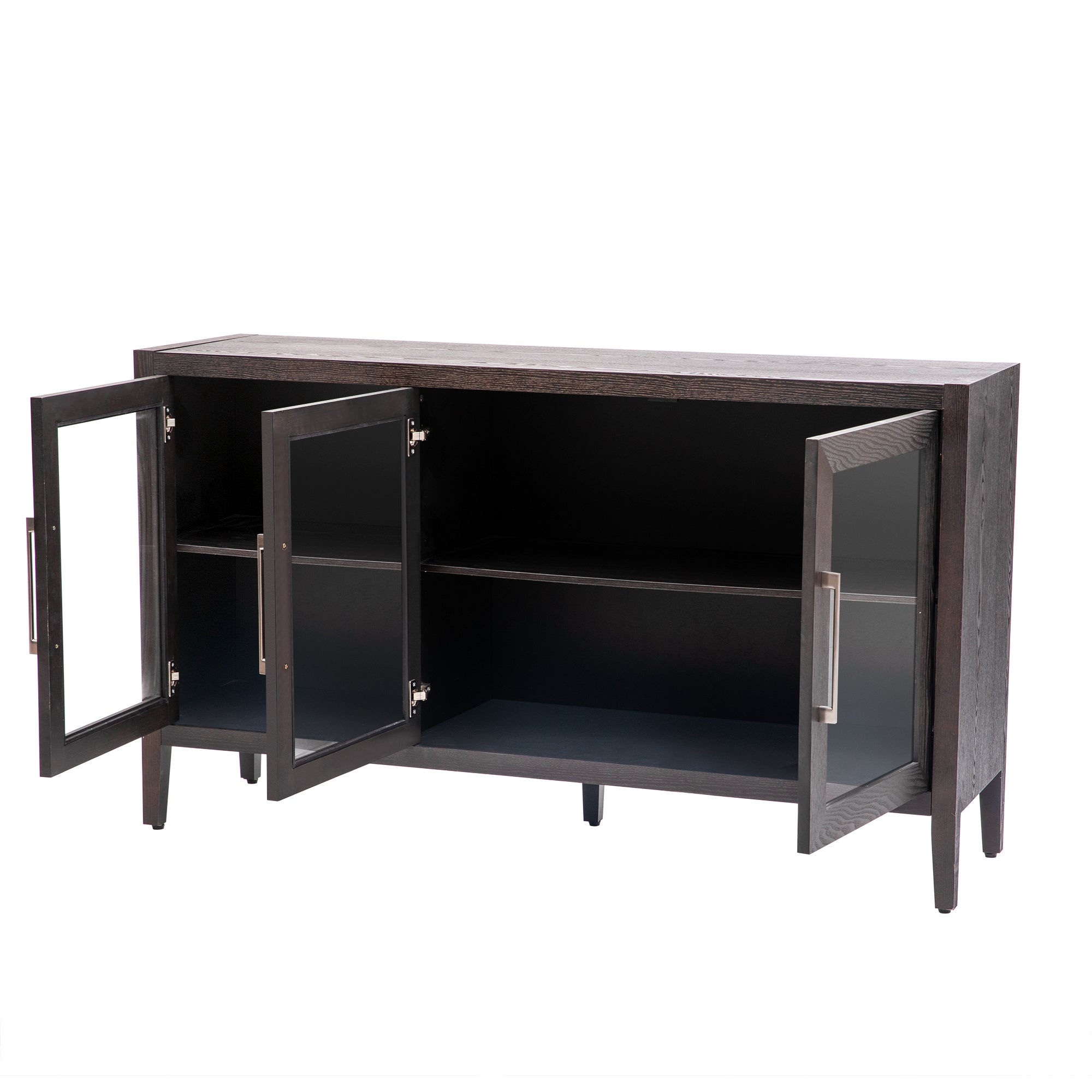34" Tall MDF 3-door Accent Cabinet with Adjustable Shelf
