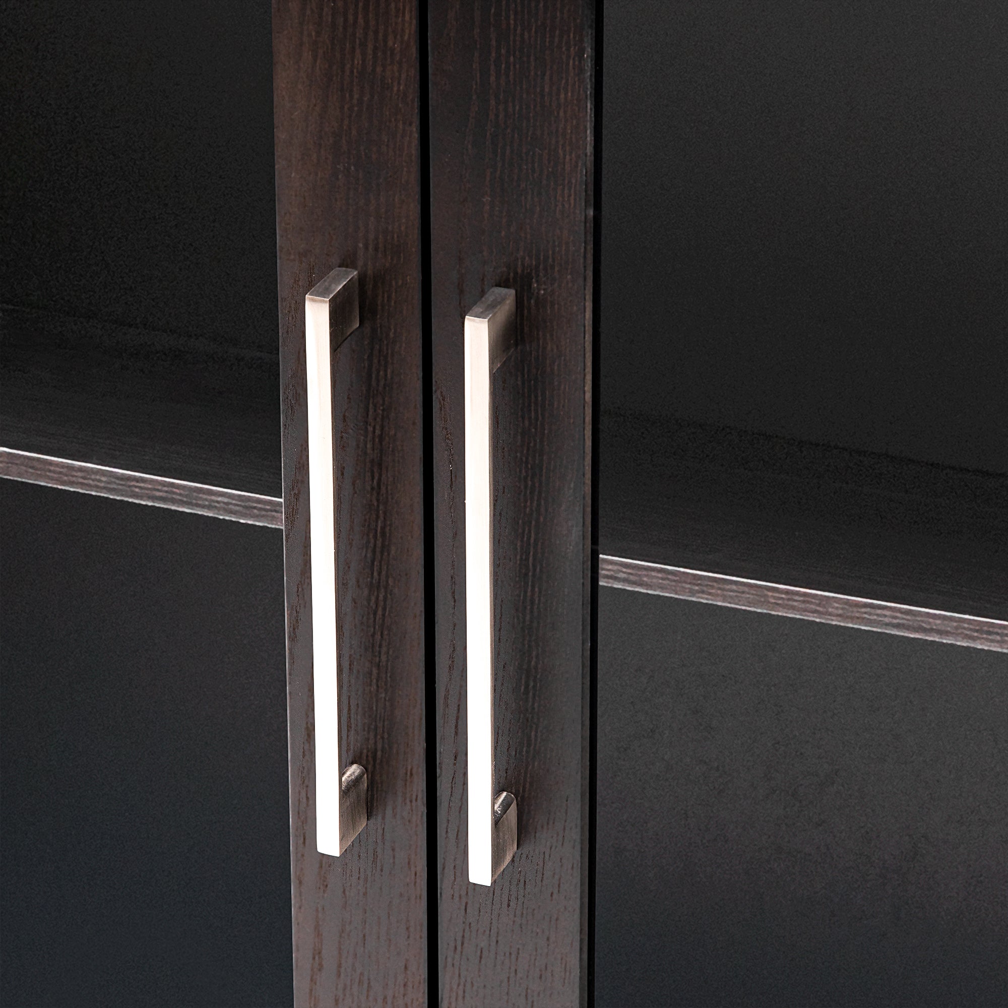 34" Tall MDF 3-door Accent Cabinet with Adjustable Shelf