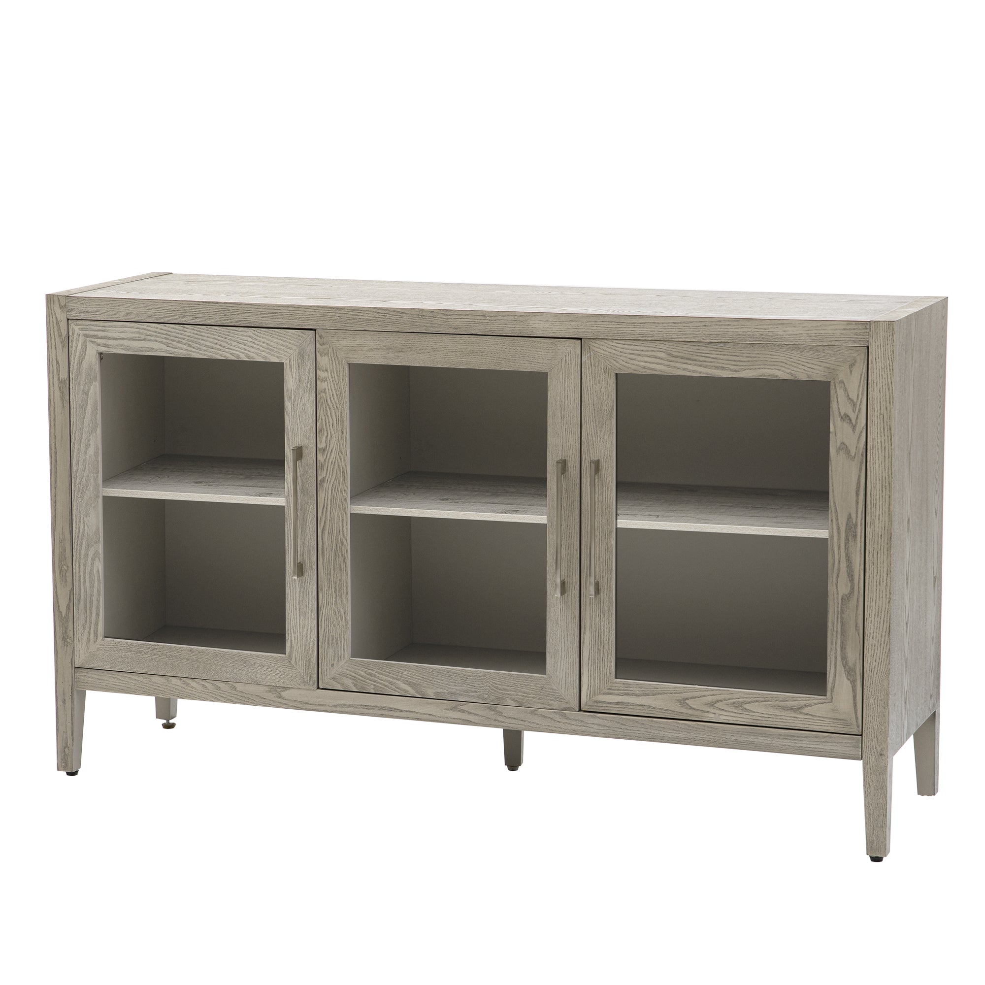 34" Tall MDF 3-door Accent Cabinet with Adjustable Shelf