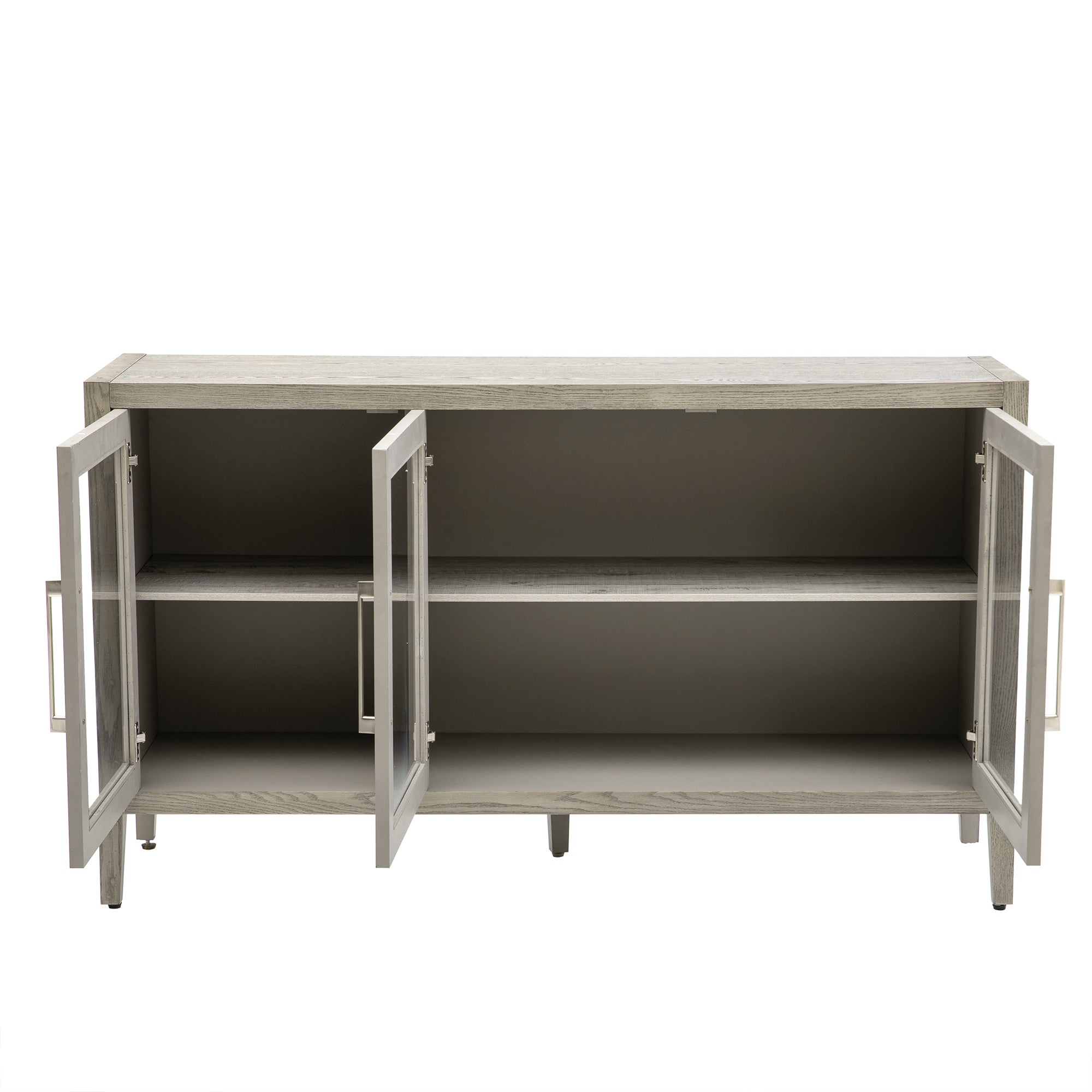 34" Tall MDF 3-door Accent Cabinet with Adjustable Shelf