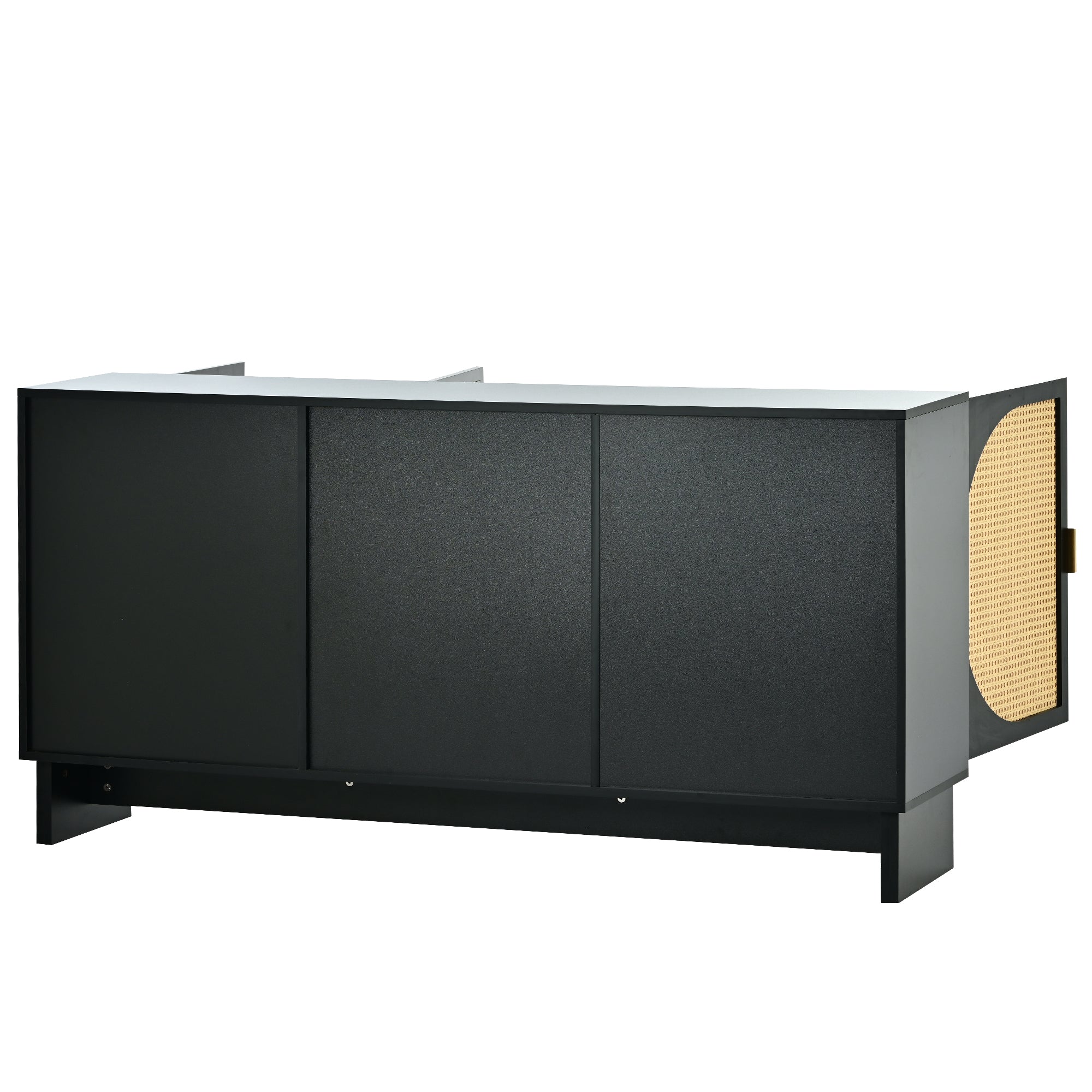 32" Tall MDF 3-door Accent Cabinet with Adjustable Shelves