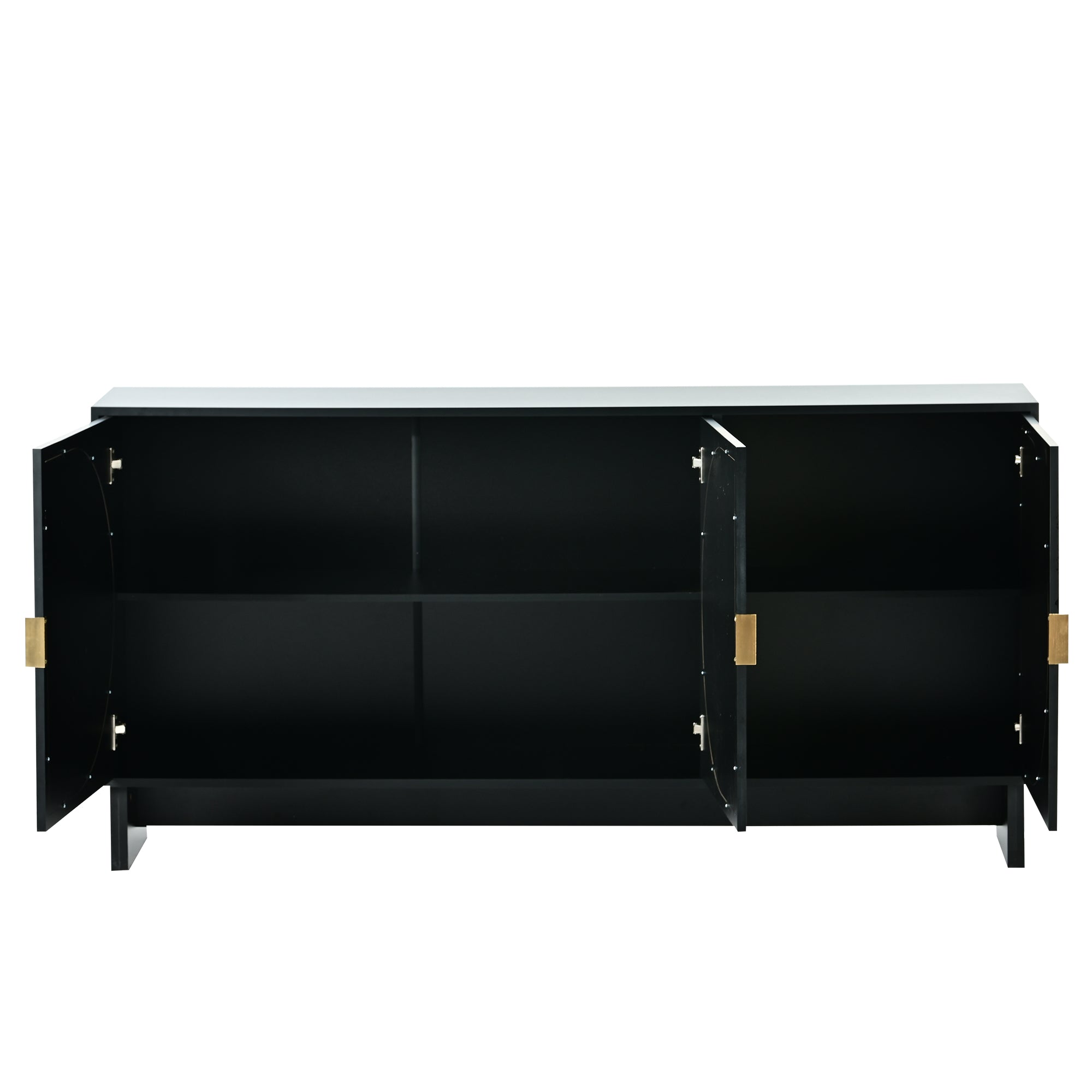 32" Tall MDF 3-door Accent Cabinet with Adjustable Shelves