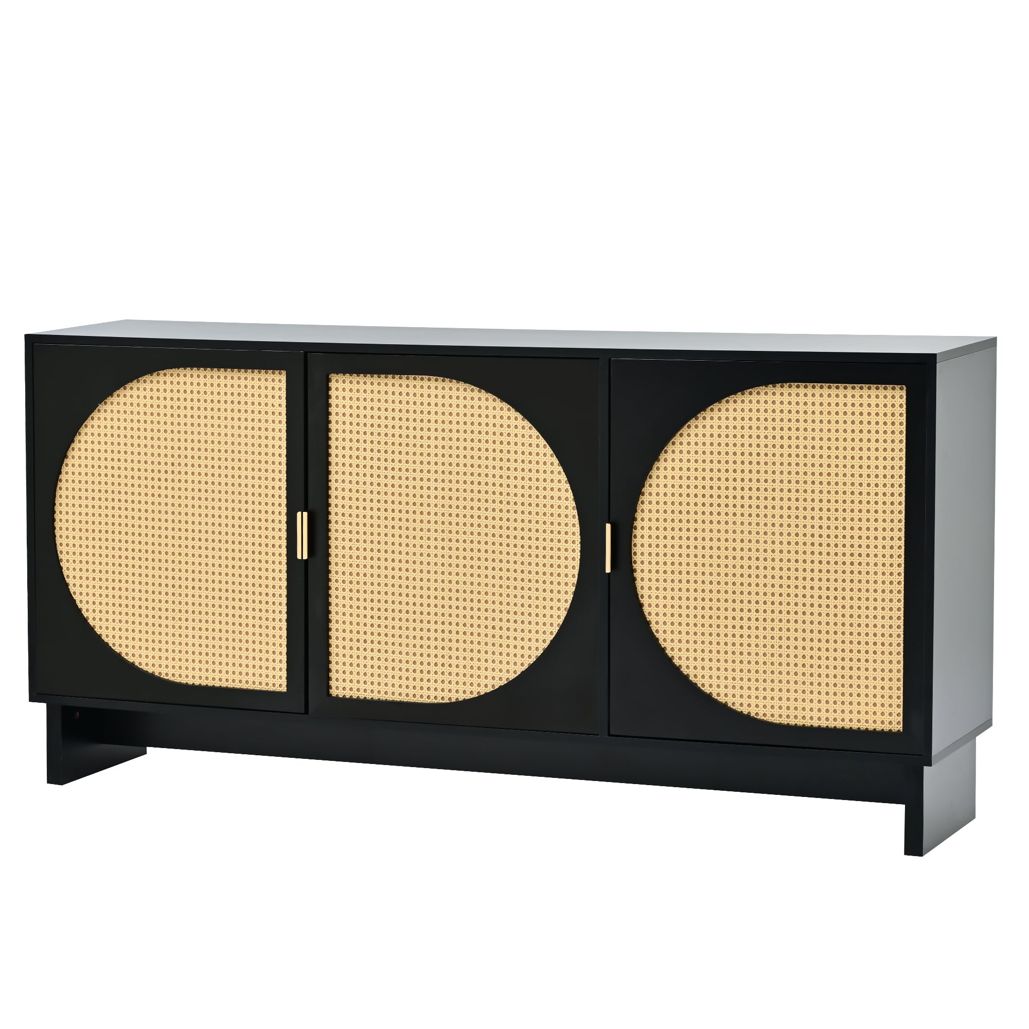 32" Tall MDF 3-door Accent Cabinet with Adjustable Shelves