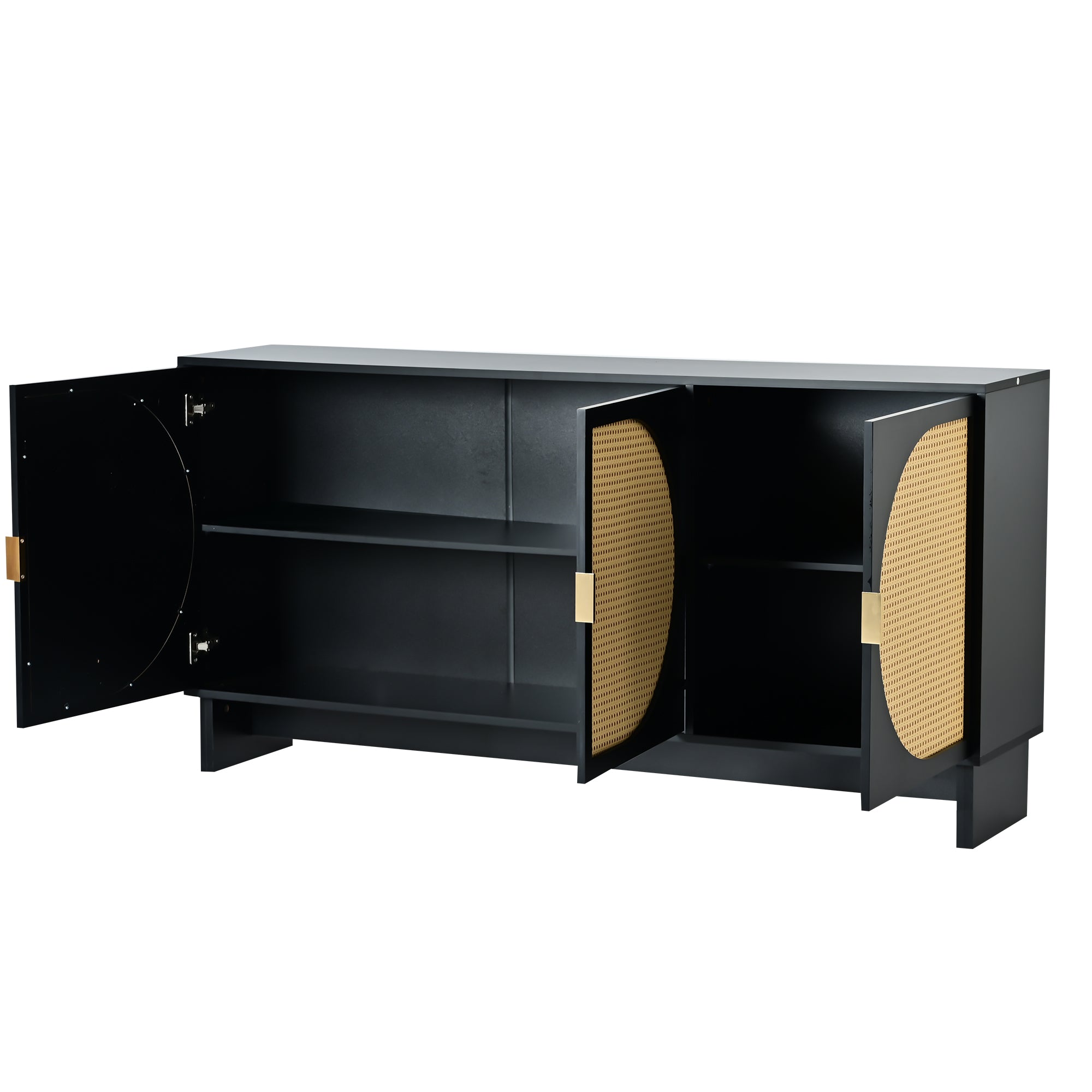 32" Tall MDF 3-door Accent Cabinet with Adjustable Shelves