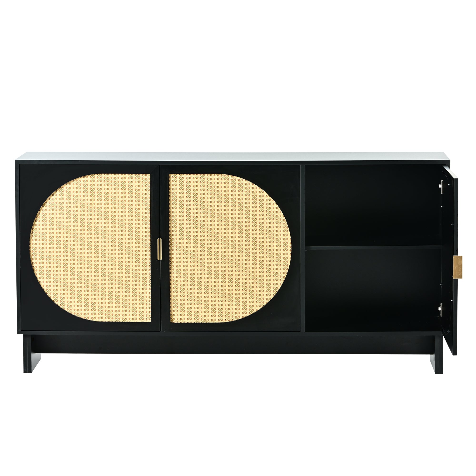 32" Tall MDF 3-door Accent Cabinet with Adjustable Shelves