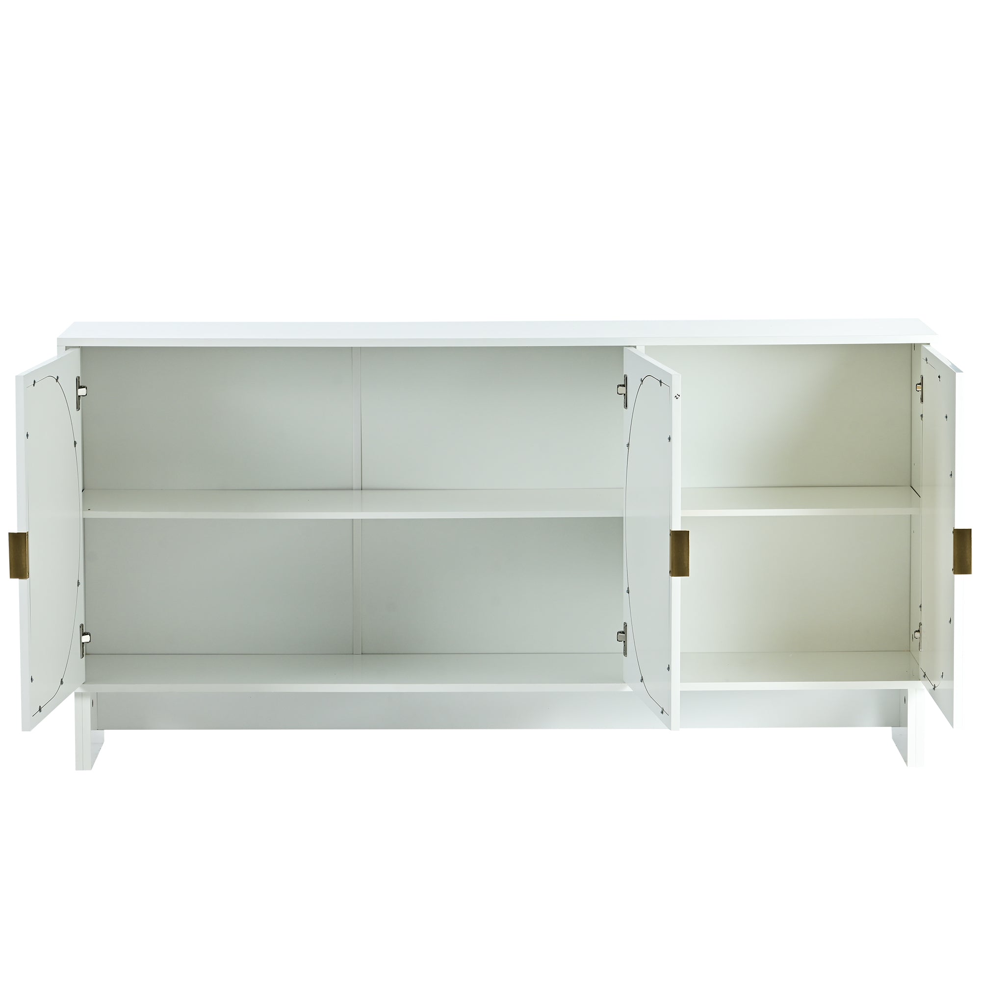 32" Tall MDF 3-door Accent Cabinet with Adjustable Shelves