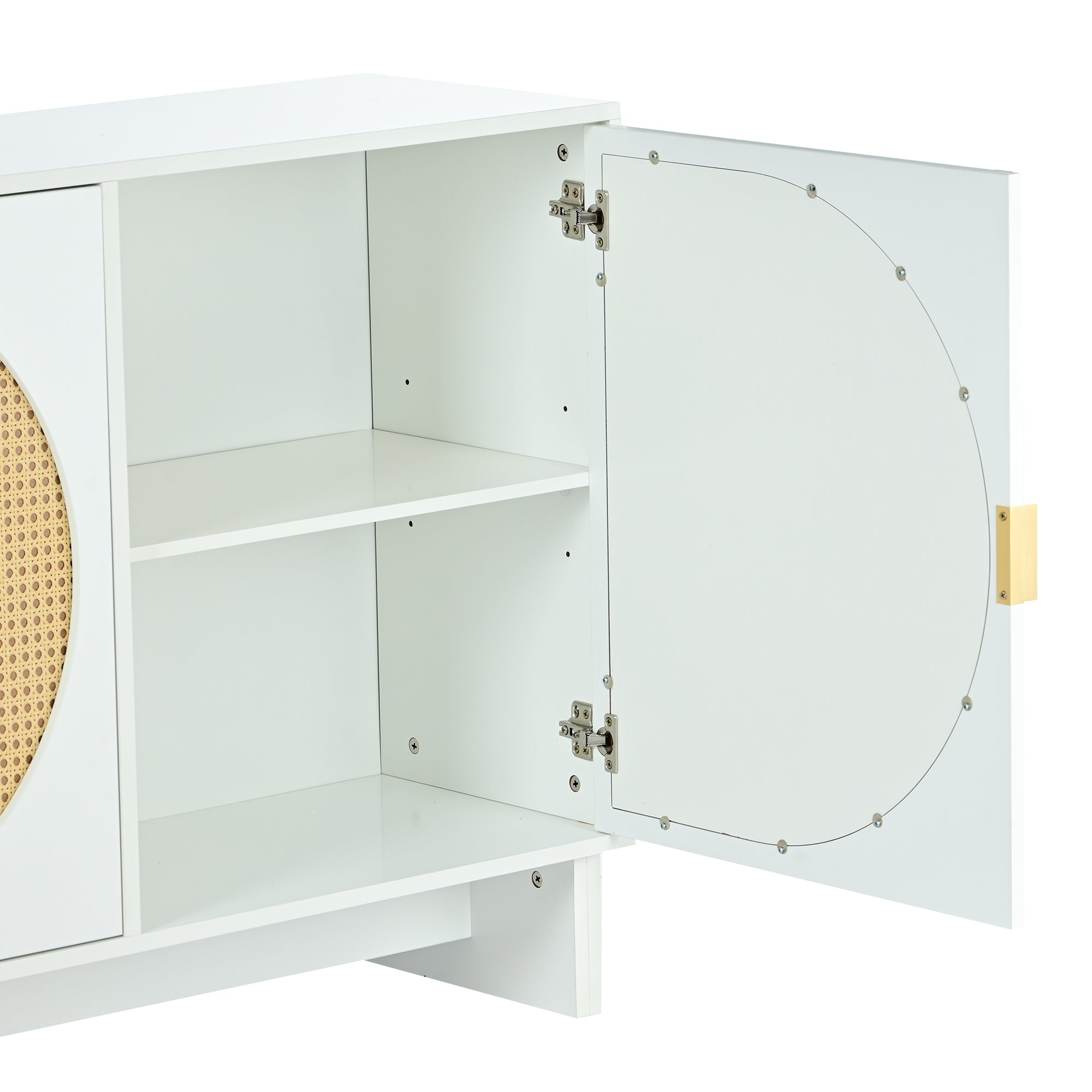 32" Tall MDF 3-door Accent Cabinet with Adjustable Shelves