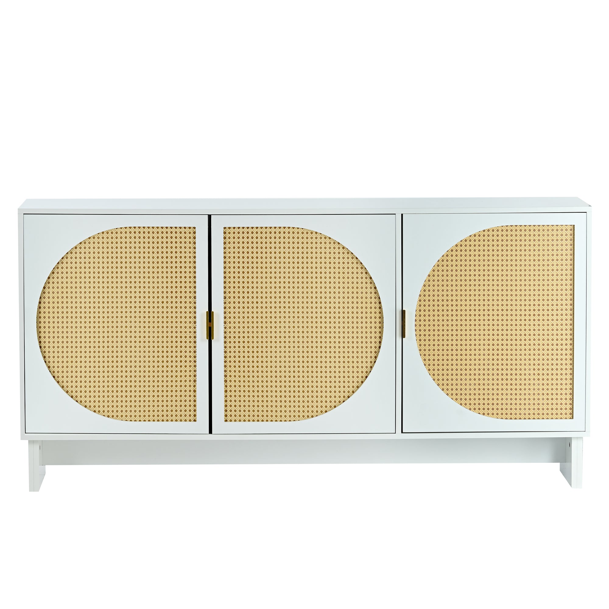 32" Tall MDF 3-door Accent Cabinet with Adjustable Shelves