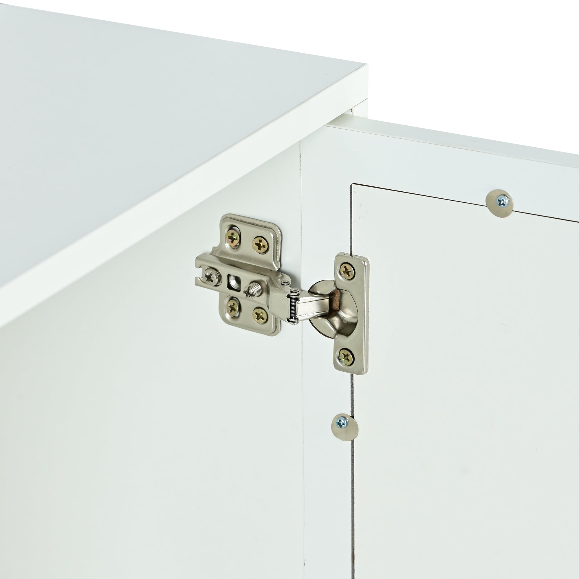 32" Tall MDF 3-door Accent Cabinet with Adjustable Shelves