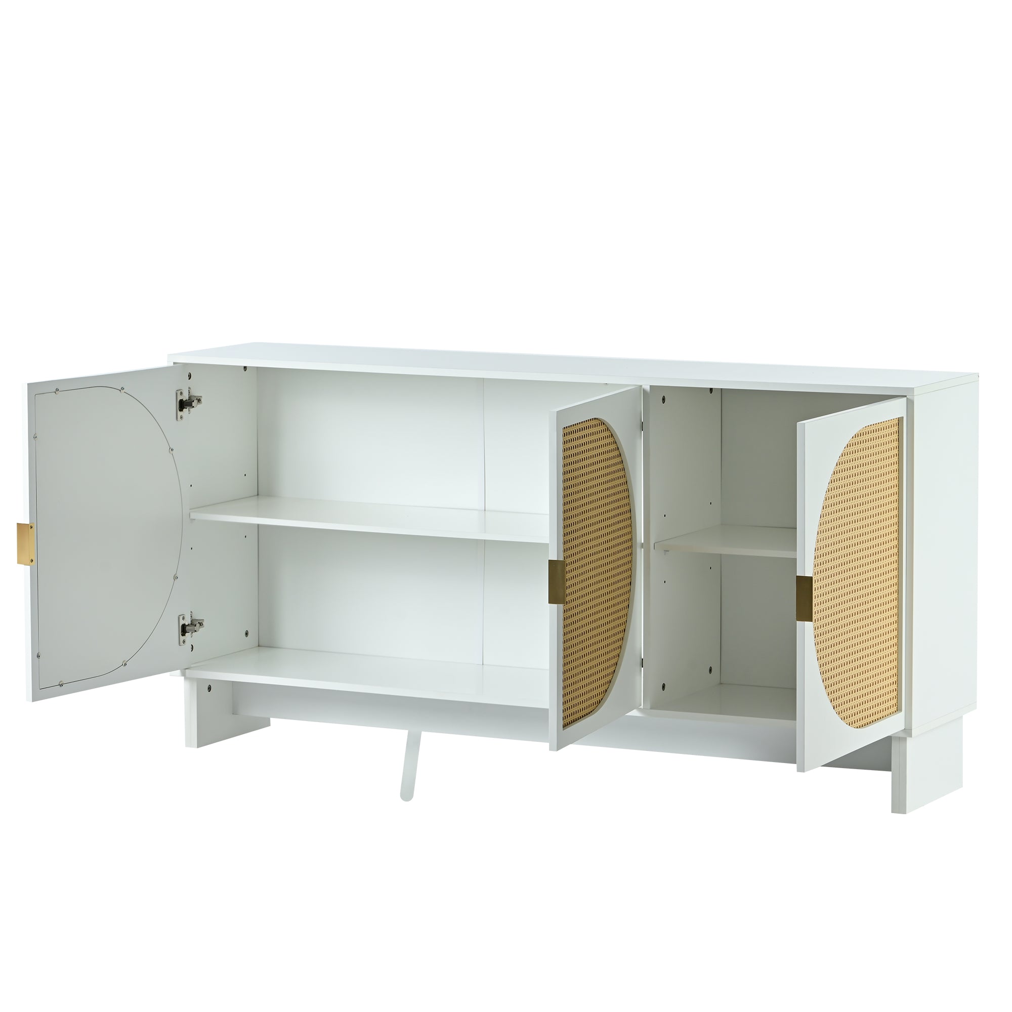 32" Tall MDF 3-door Accent Cabinet with Adjustable Shelves