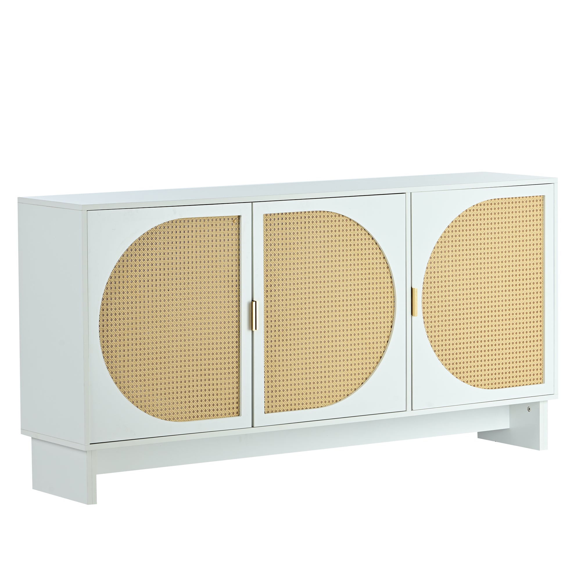 32" Tall MDF 3-door Accent Cabinet with Adjustable Shelves