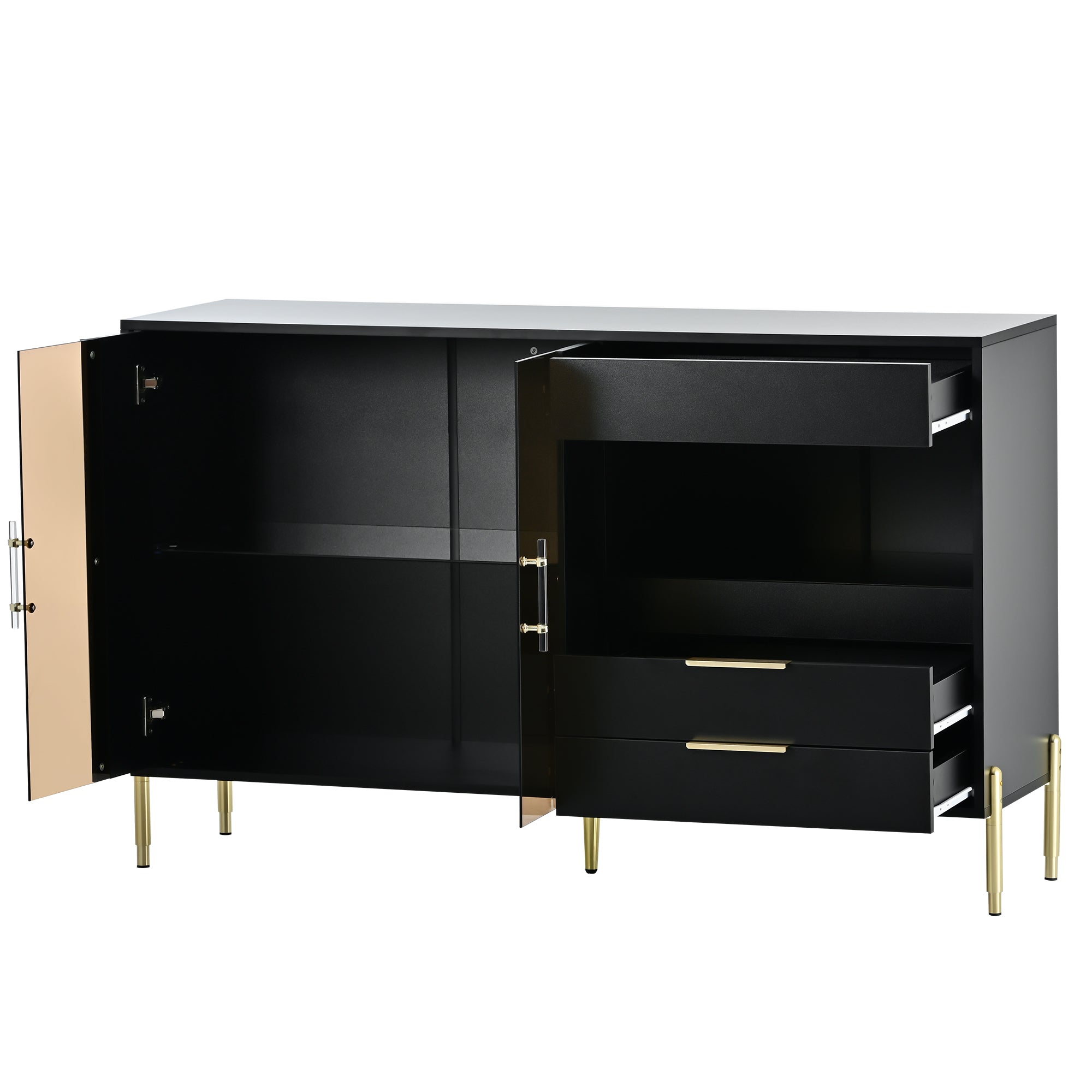 34" Tall MDF 2-door Accent Cabinet with Adjustable Shelves