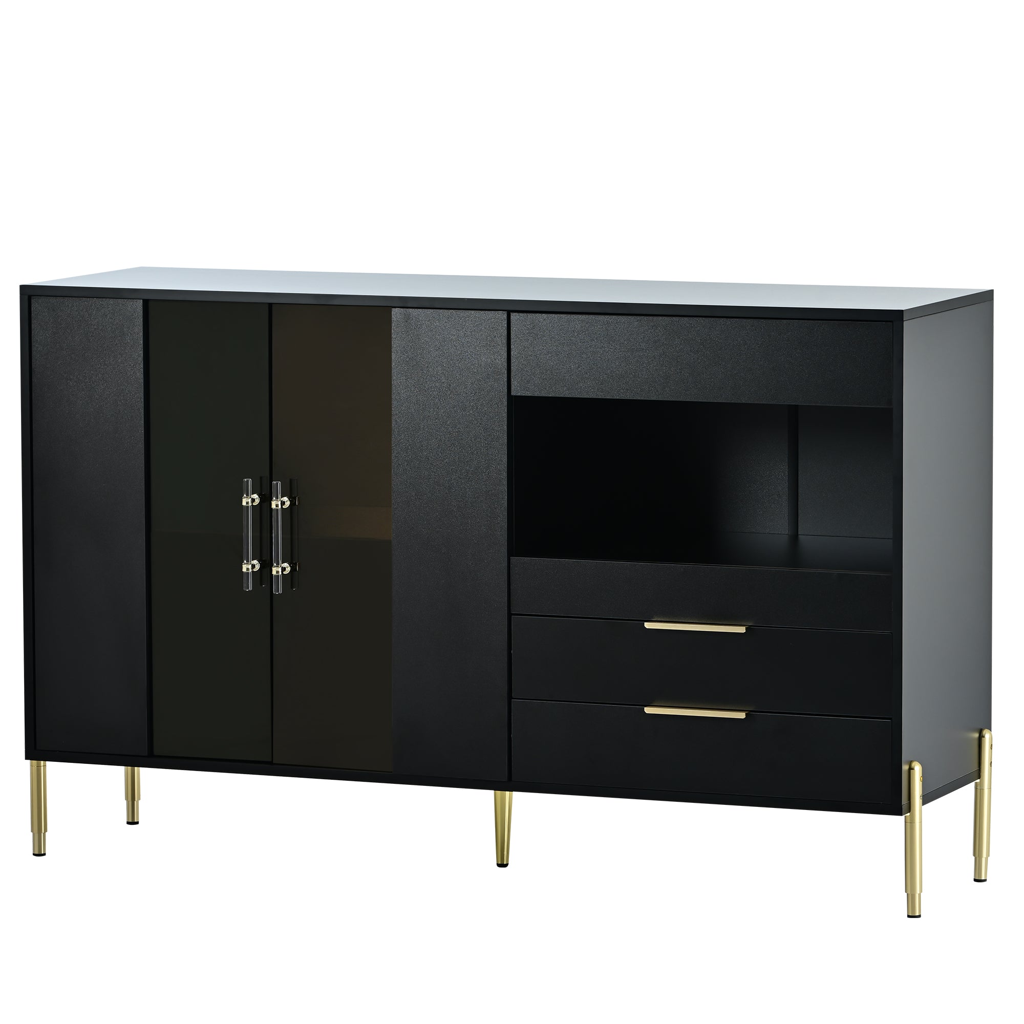 34" Tall MDF 2-door Accent Cabinet with Adjustable Shelves