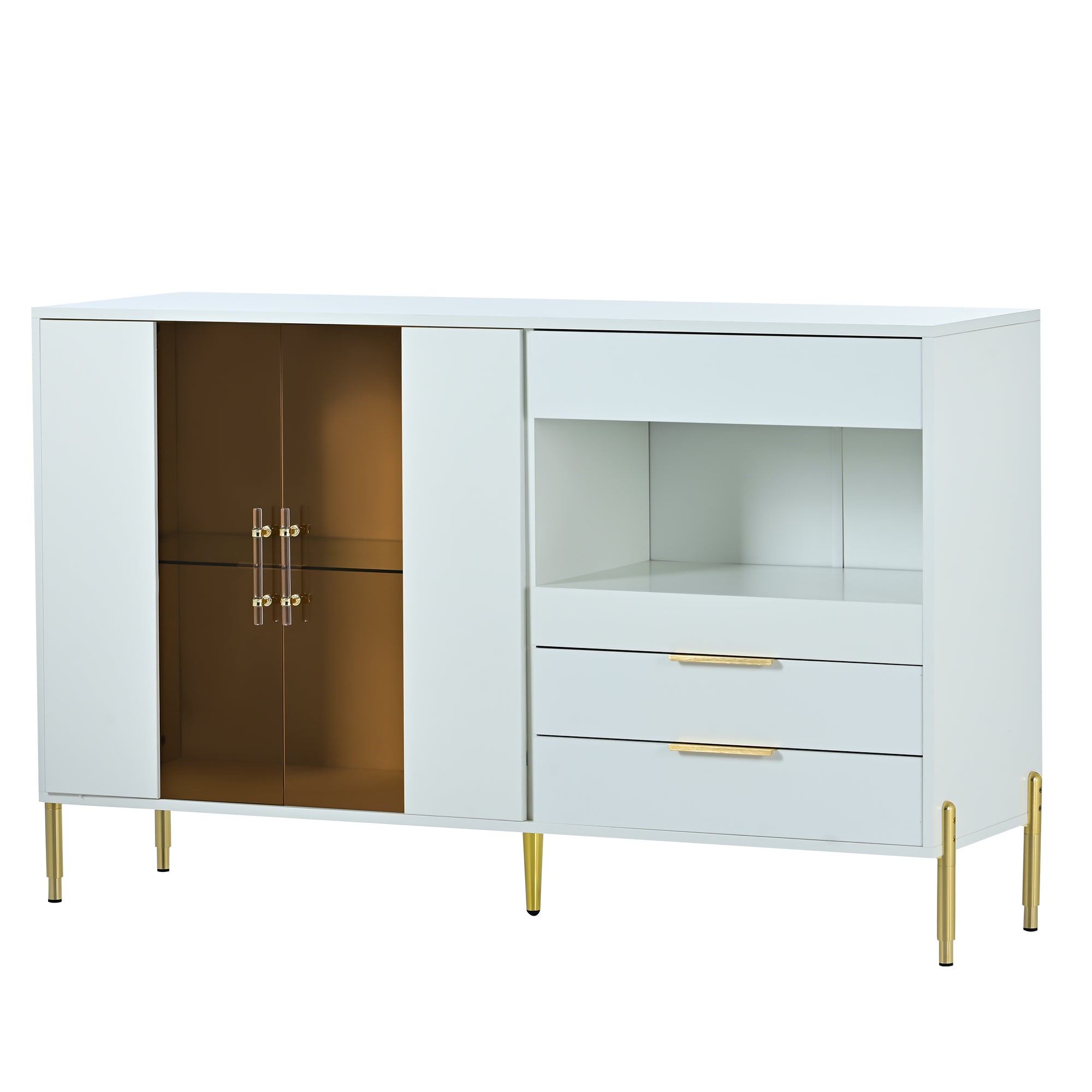 34" Tall MDF 2-door Accent Cabinet with Adjustable Shelves