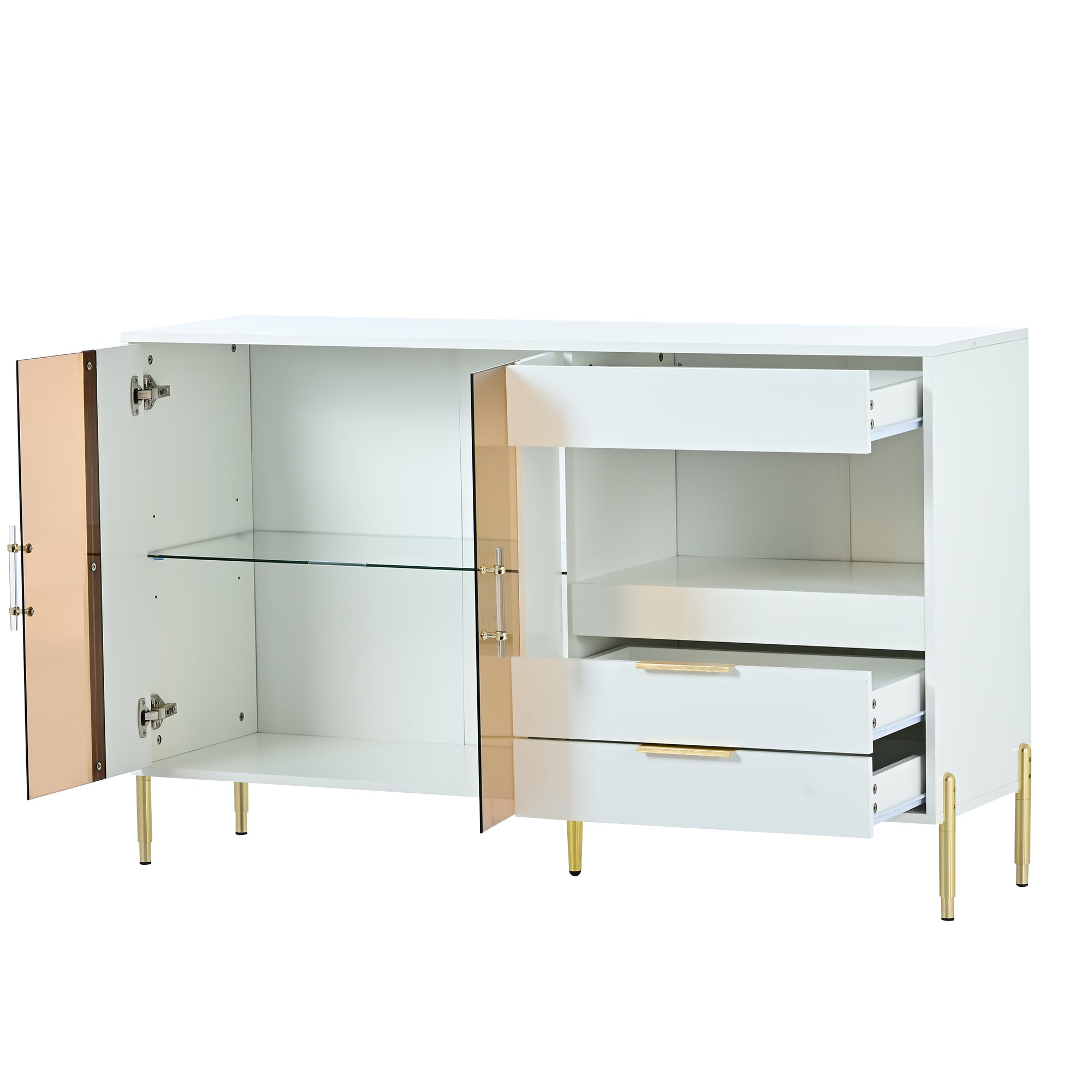 34" Tall MDF 2-door Accent Cabinet with Adjustable Shelves
