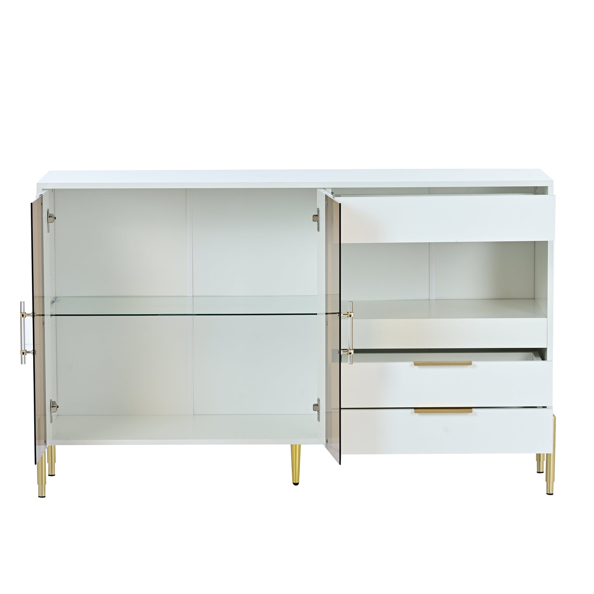 34" Tall MDF 2-door Accent Cabinet with Adjustable Shelves