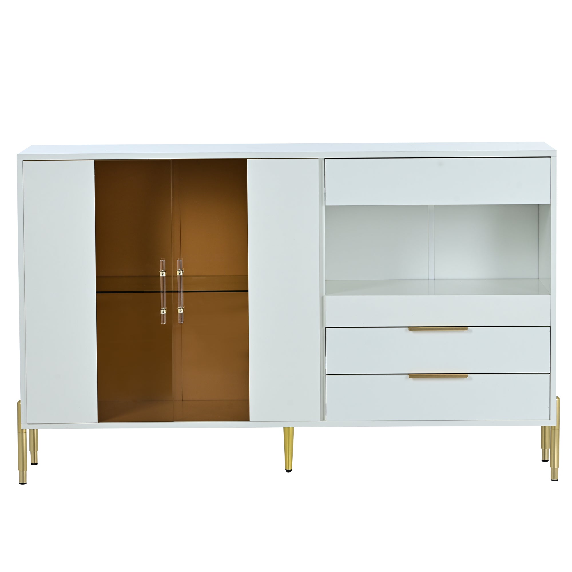 34" Tall MDF 2-door Accent Cabinet with Adjustable Shelves