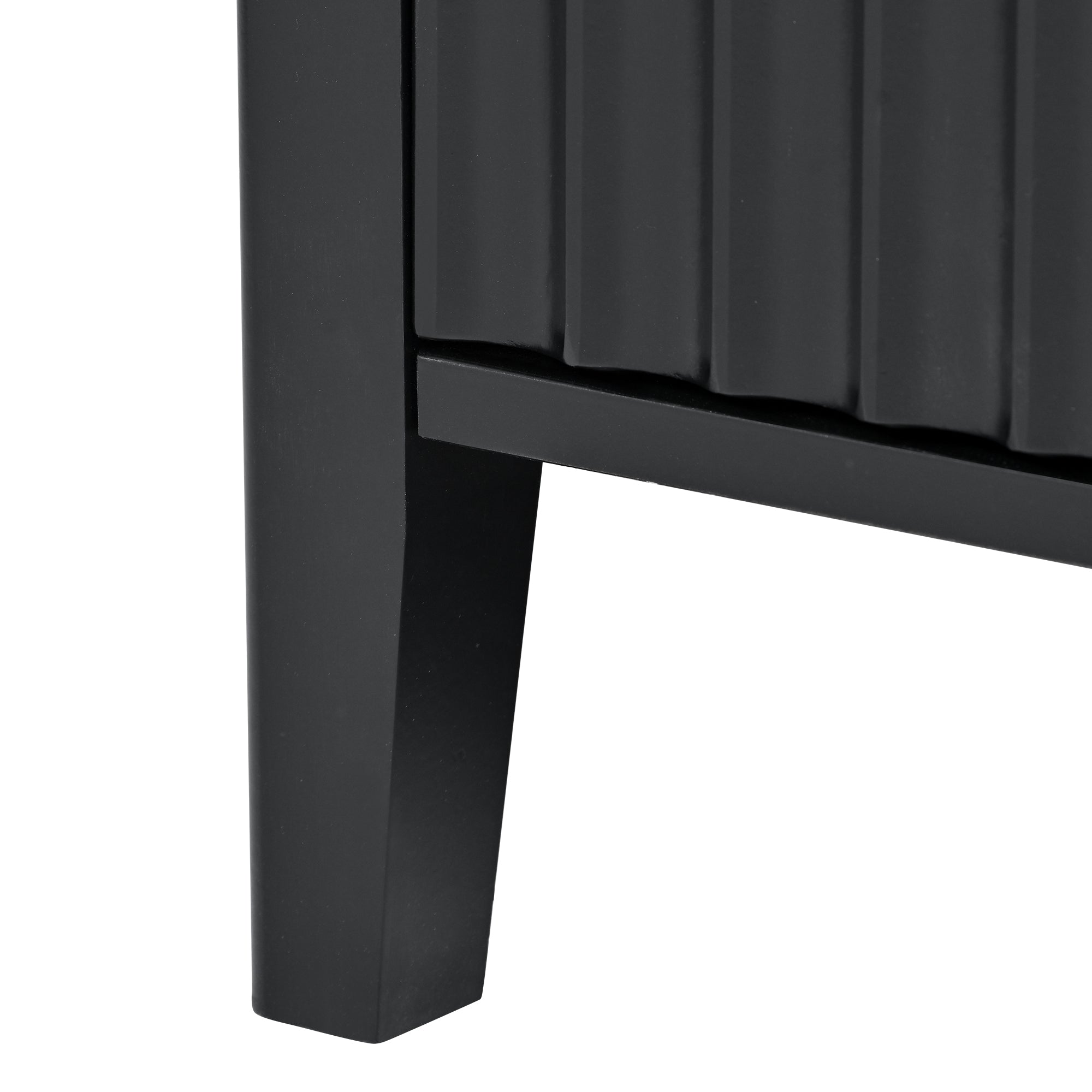 32" Tall Solid Wood and MDF 4-door Accent Cabinet with Metal Handles