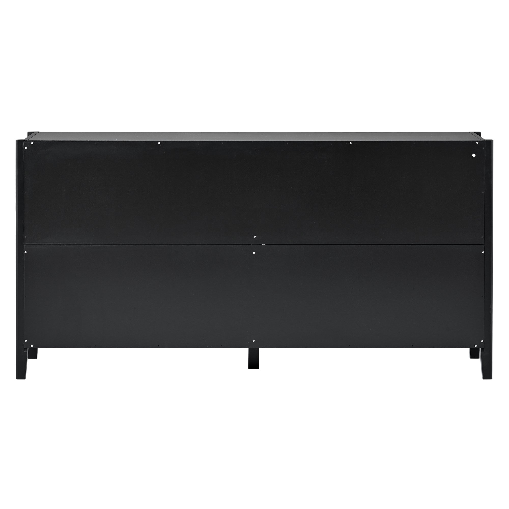32" Tall Solid Wood and MDF 4-door Accent Cabinet with Metal Handles