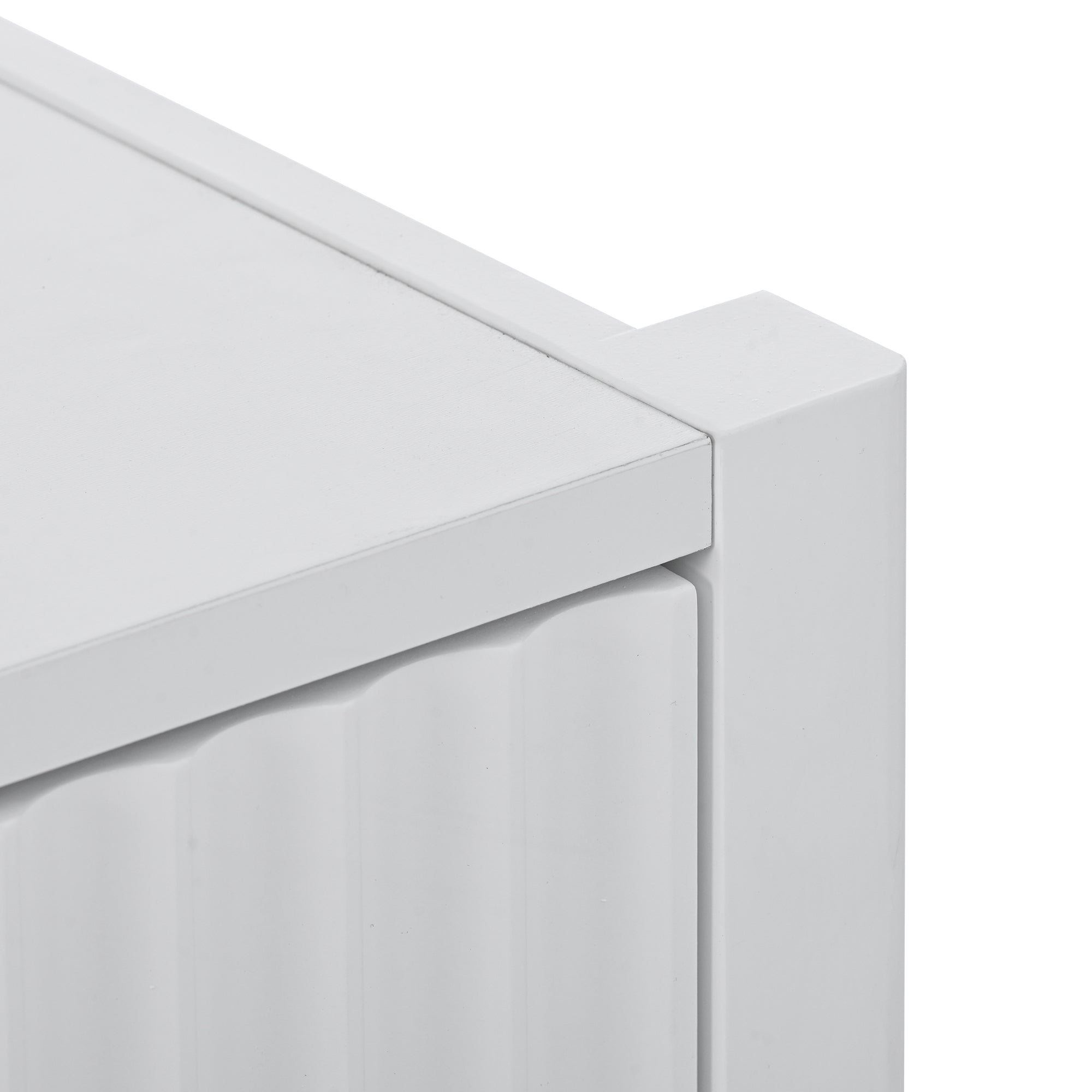 32" Tall Solid Wood and MDF 4-door Accent Cabinet with Metal Handles