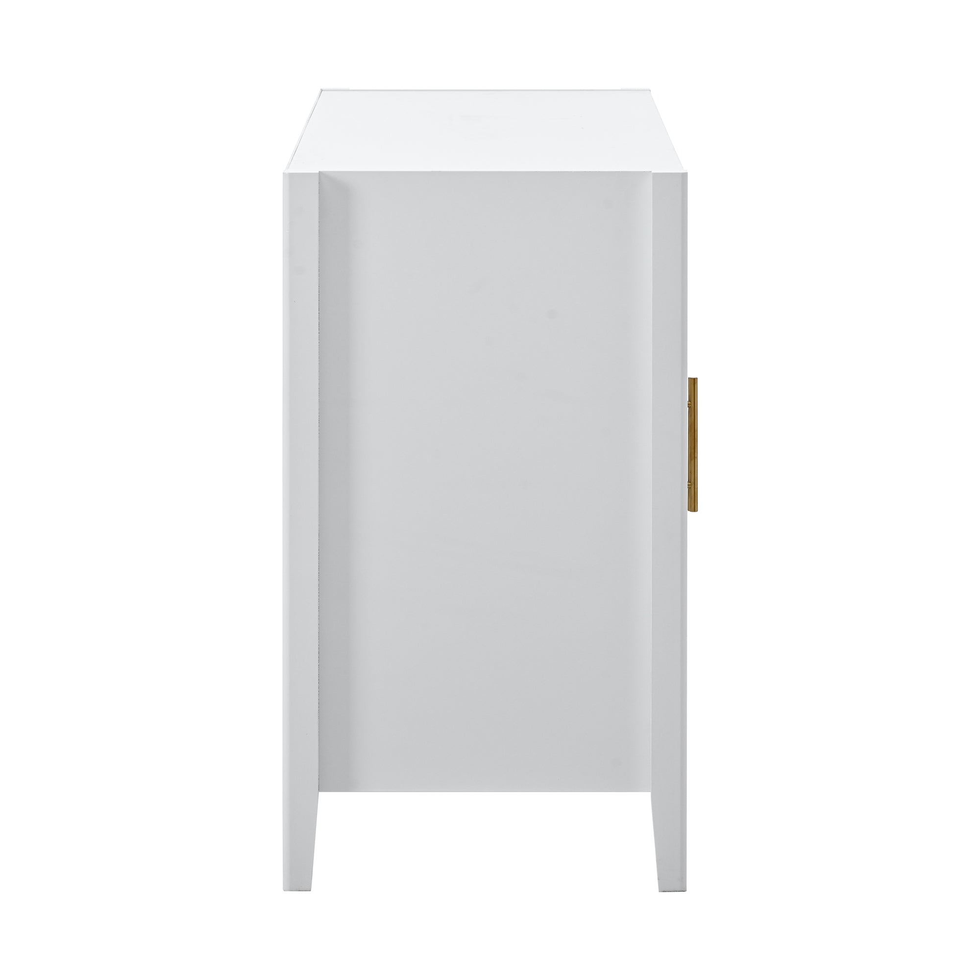 32" Tall Solid Wood and MDF 4-door Accent Cabinet with Metal Handles