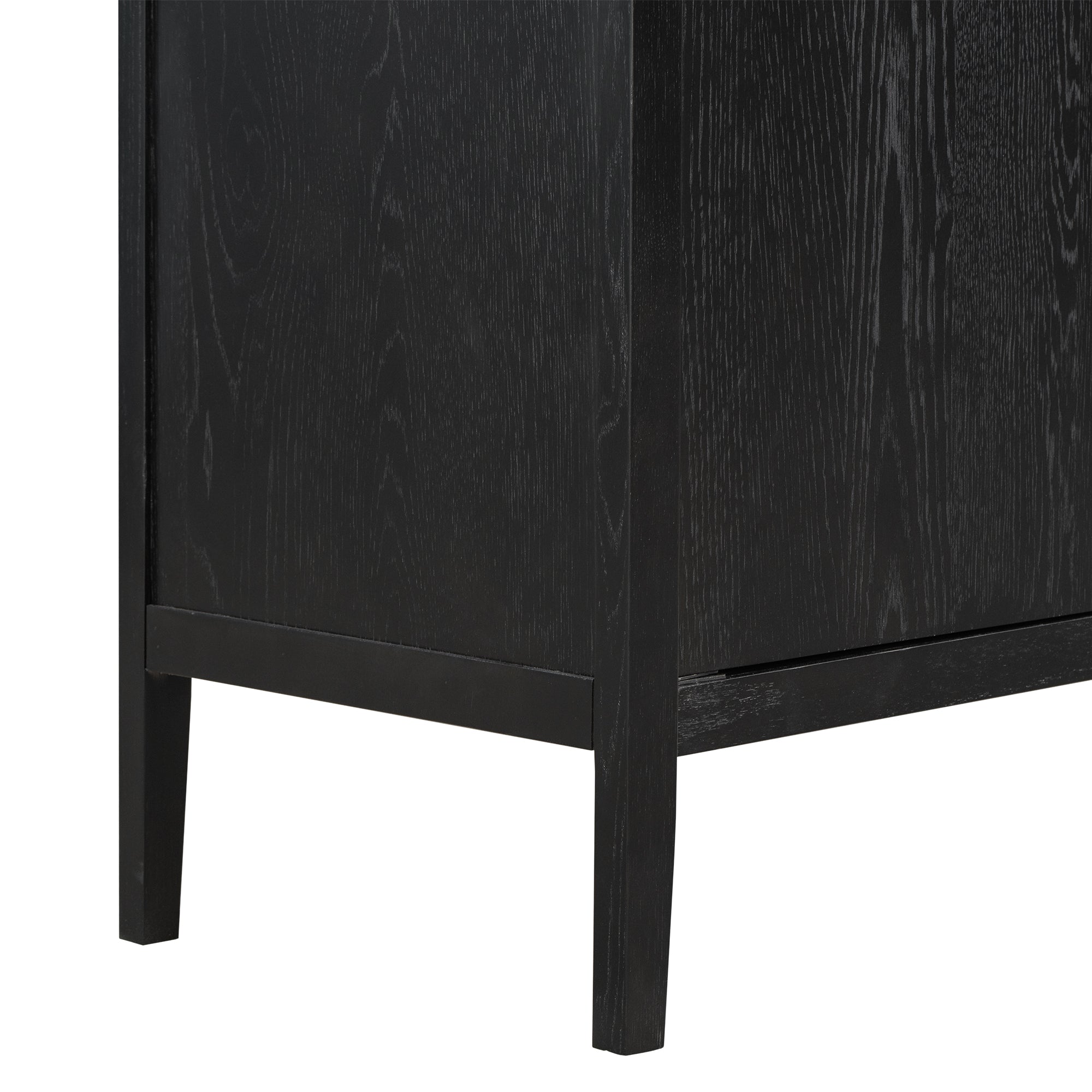 34" Tall MDF 2-Door Accent Cabinet with 2 Metal Handles