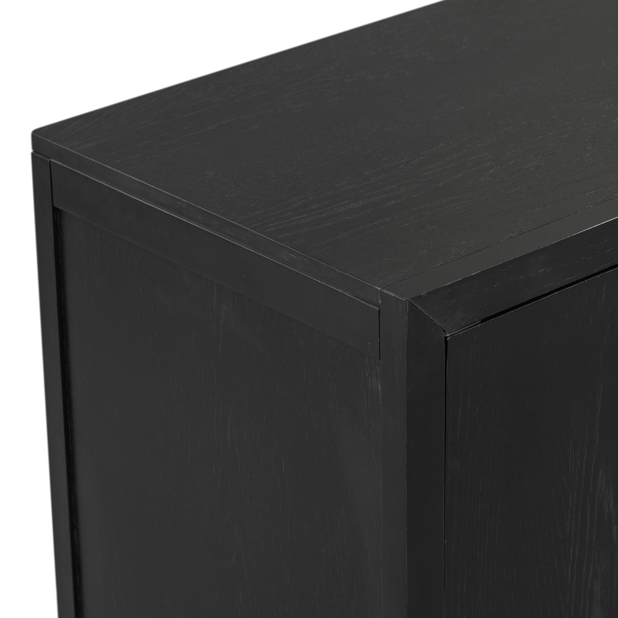 34" Tall MDF 2-Door Accent Cabinet with 2 Metal Handles